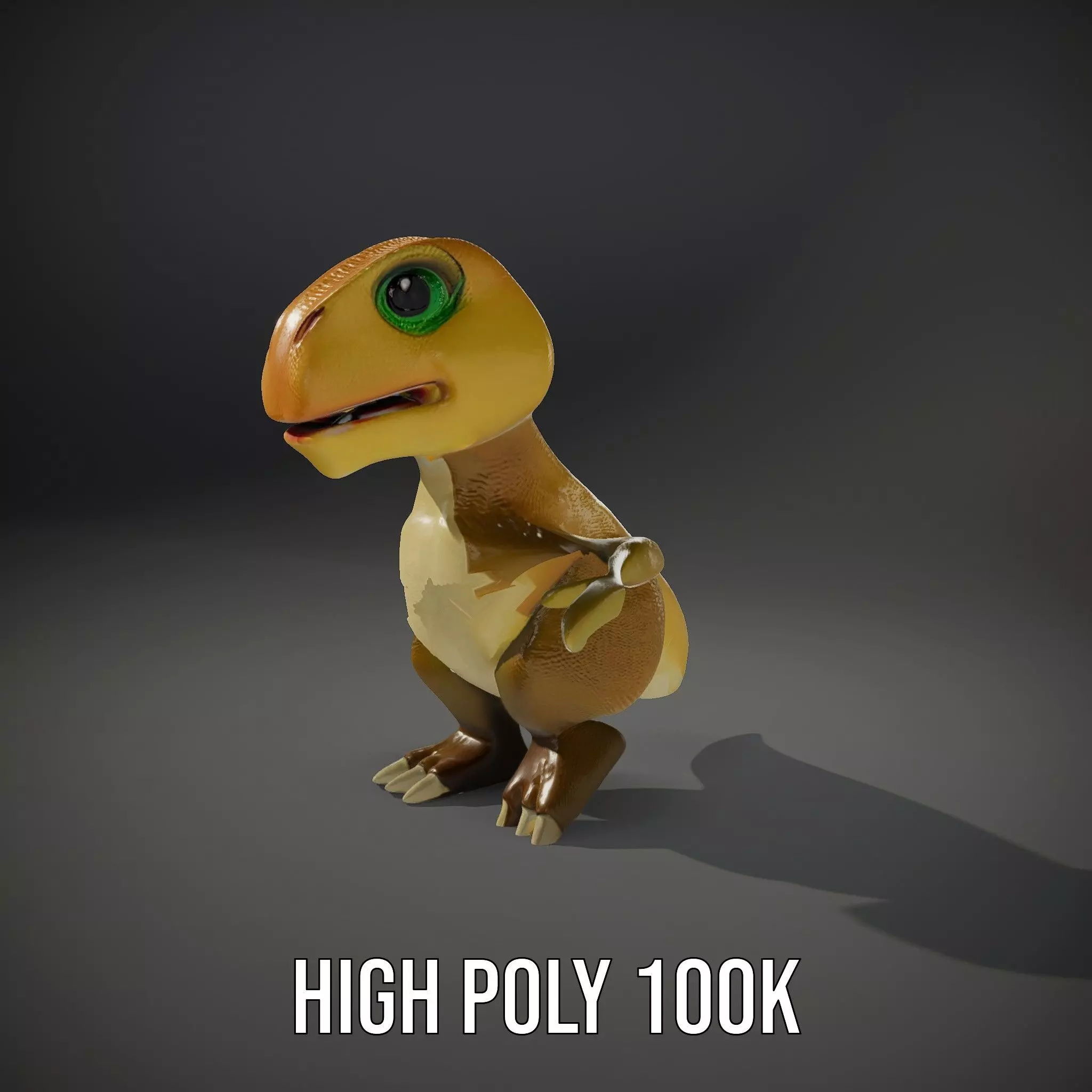 Friendly Dinosaur Rigged and Animated Character Model Low-poly 3D model_18