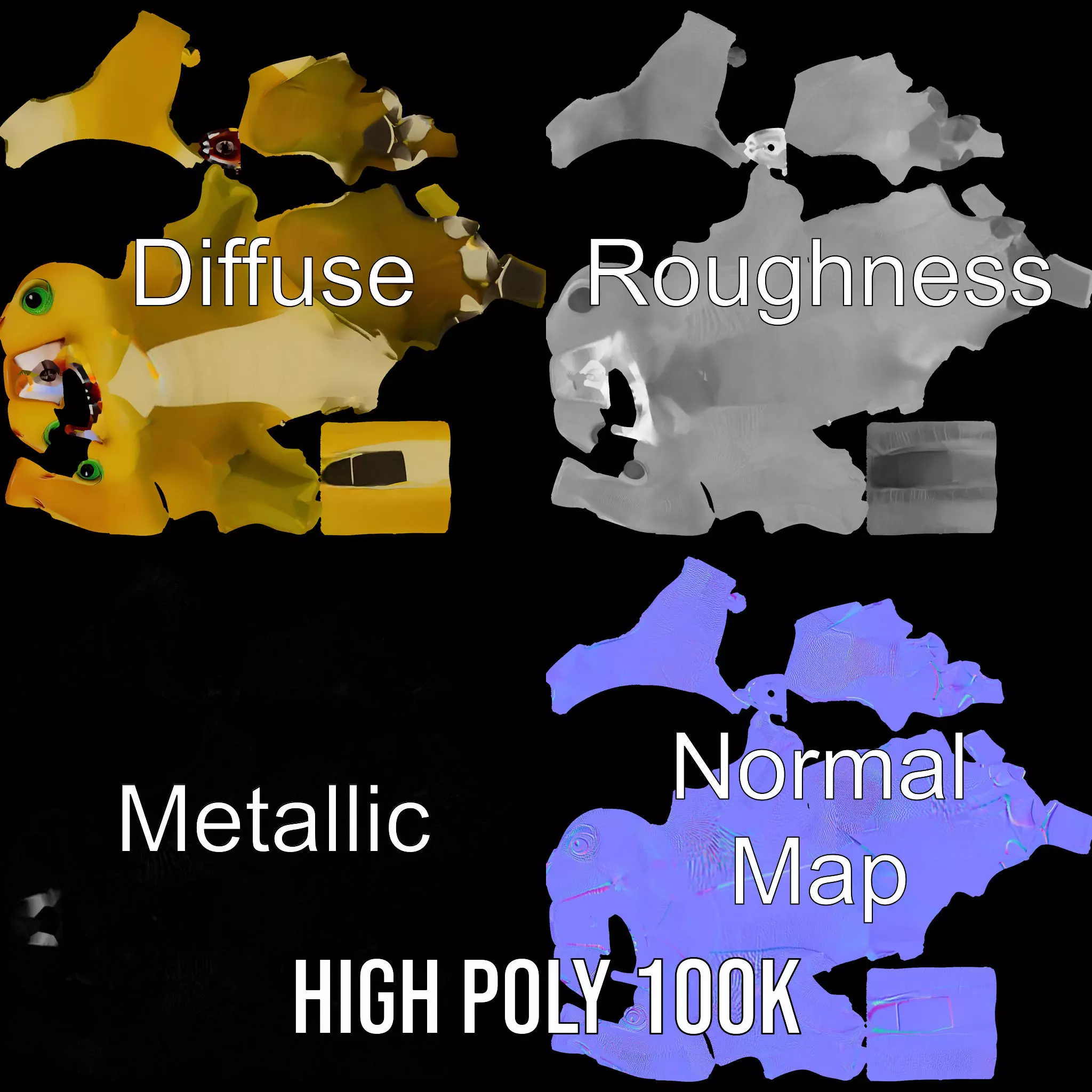 Friendly Dinosaur Rigged and Animated Character Model Low-poly 3D model_4