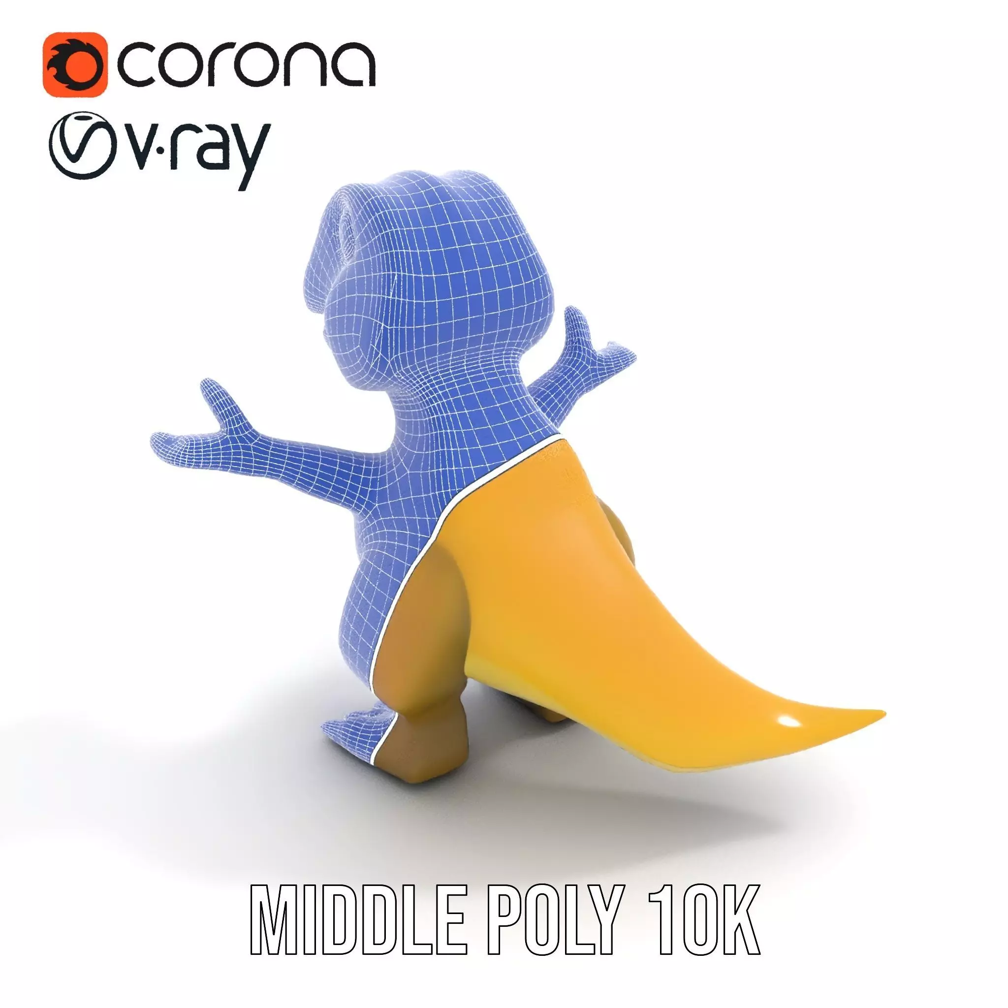 Friendly Dinosaur Rigged and Animated Character Model Low-poly 3D model_28