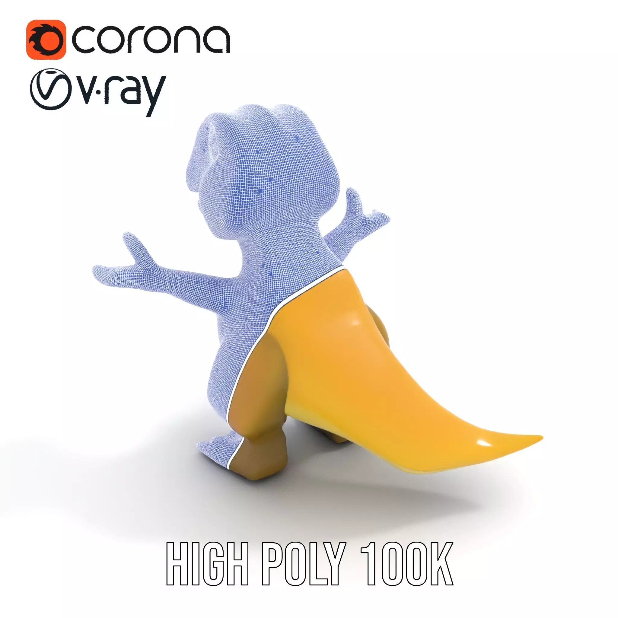 Friendly Dinosaur Rigged and Animated Character Model Low-poly 3D model_32