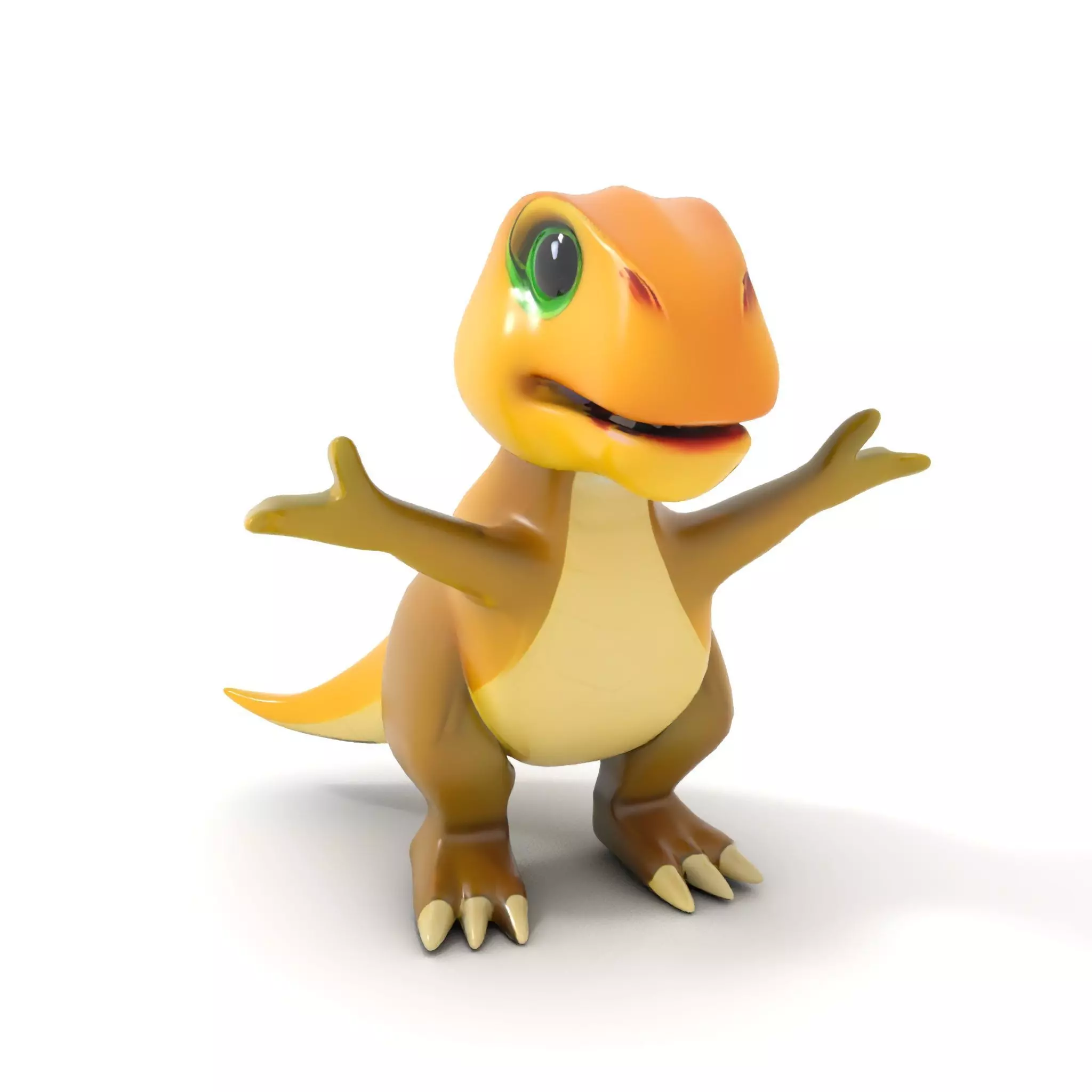 Friendly Dinosaur Rigged and Animated Character Model Low-poly 3D model_16