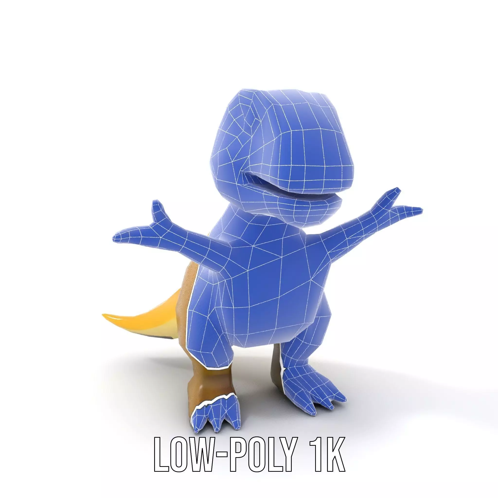 Friendly Dinosaur Rigged and Animated Character Model Low-poly 3D model_26