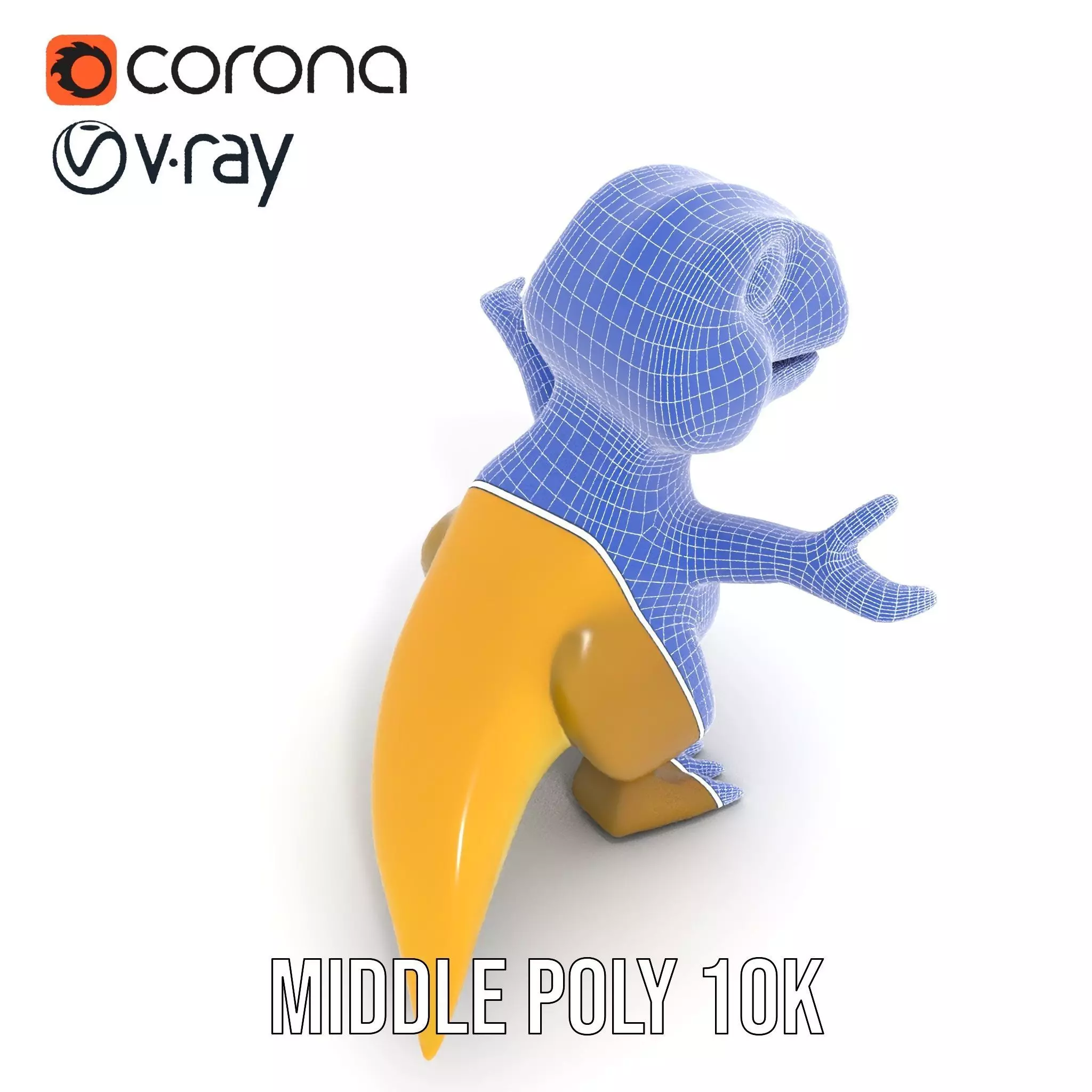 Friendly Dinosaur Rigged and Animated Character Model Low-poly 3D model_30