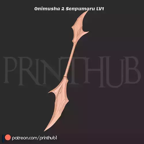 Onimusha 2  Senpumaru LV1 Sword Life Size Cosplay Prop STL