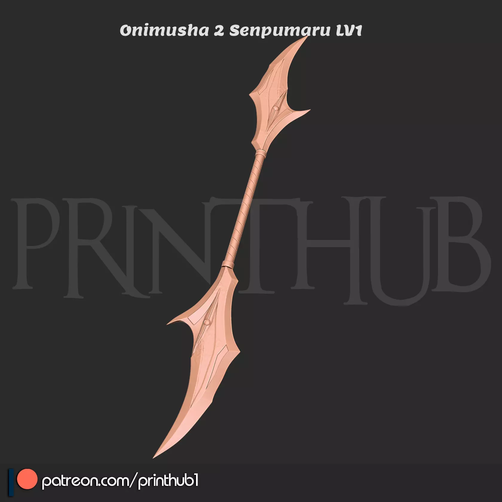 Onimusha 2 Senpumaru LV1 Sword Life Size Cosplay Prop STL 3D print model