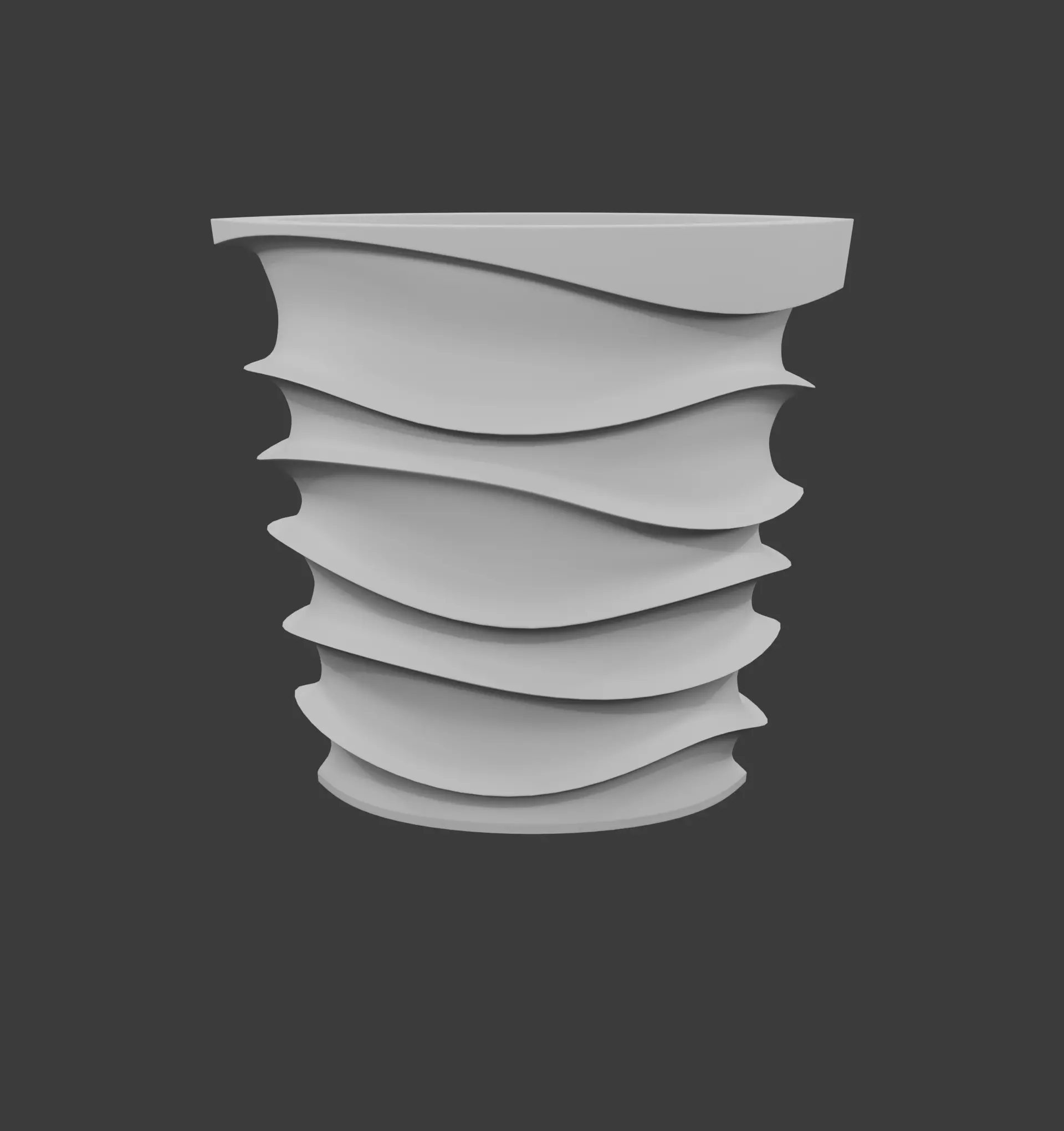 triangle flowerpot 3D model_0