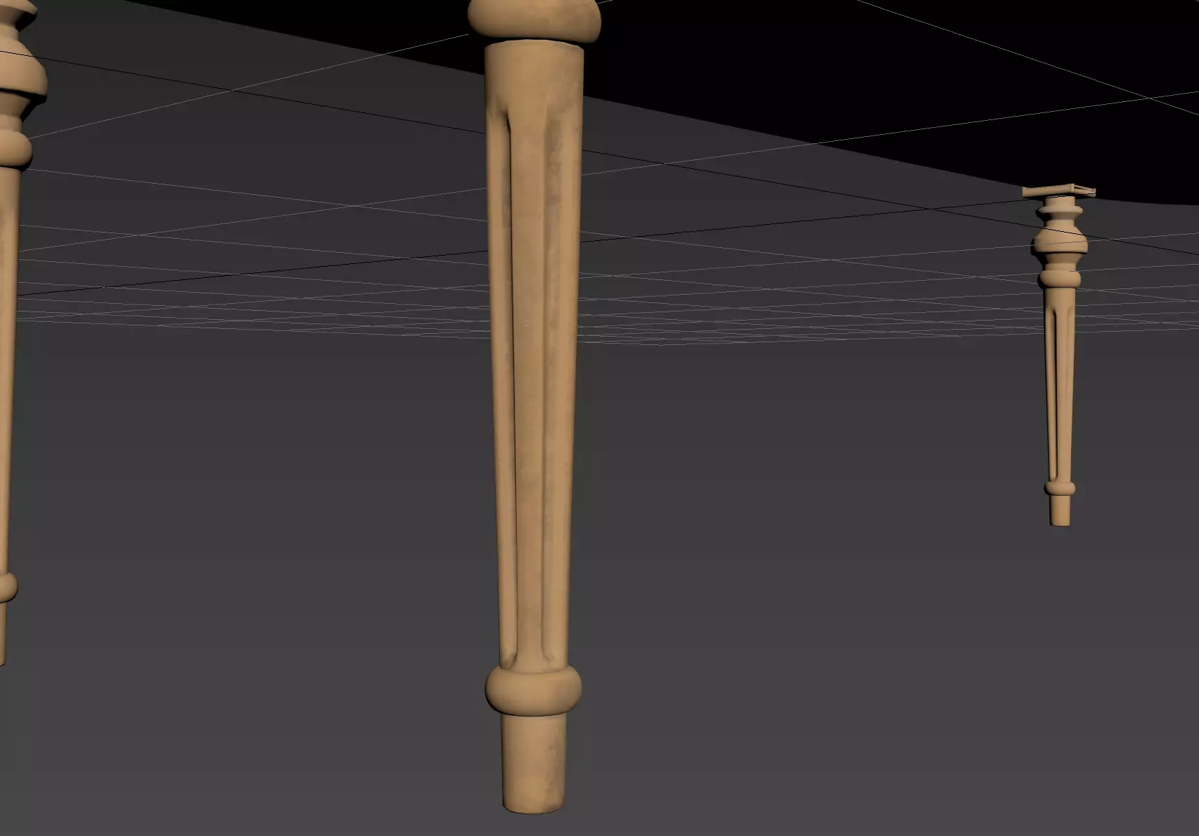 Antique Style Oval-End Upholstered Bench 3D model_11