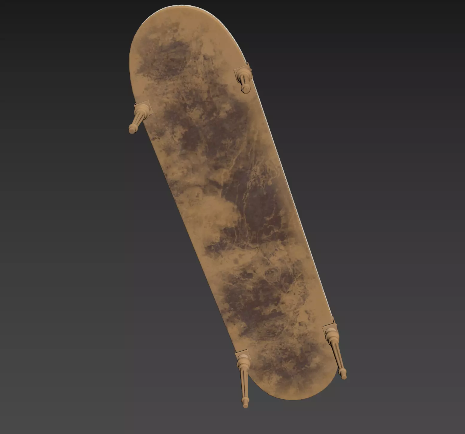 Antique Style Oval-End Upholstered Bench 3D model_20