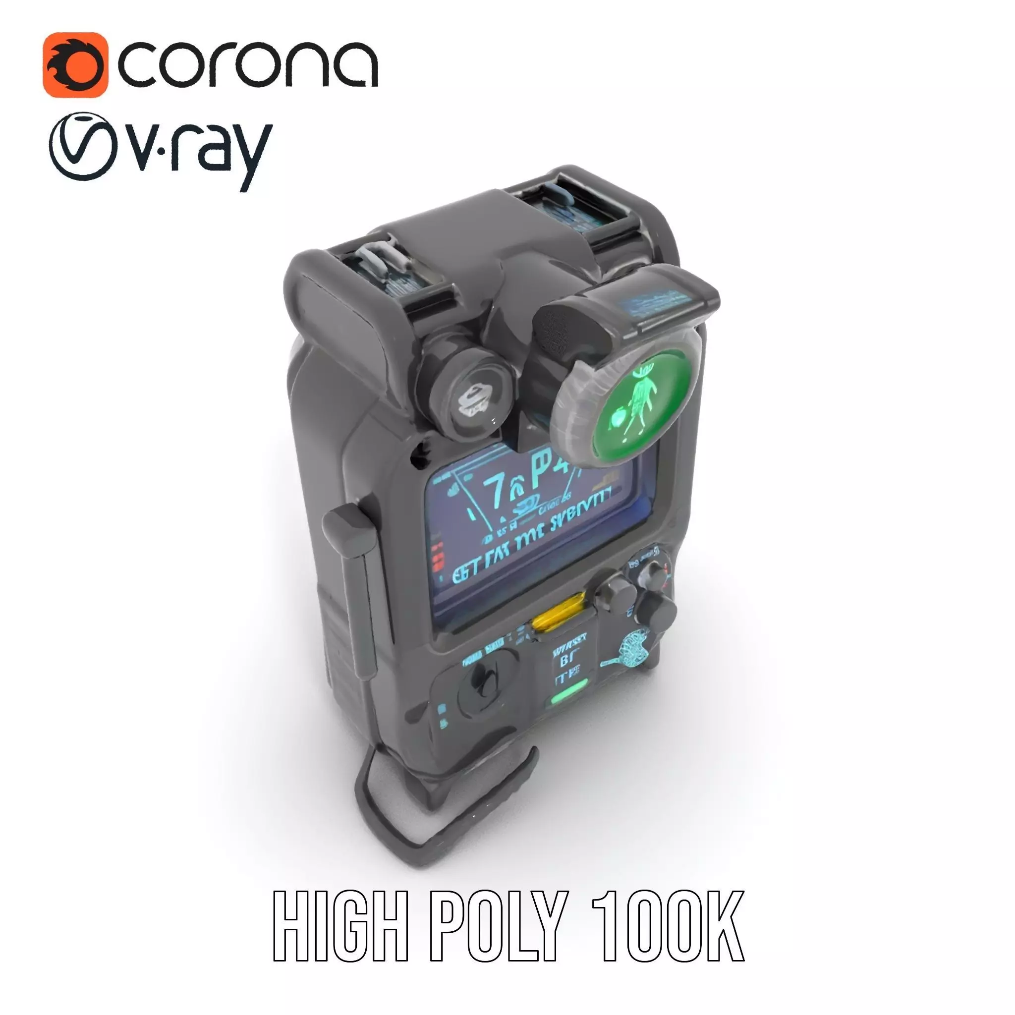 Retro Futuristic Device model pack Low-poly 3D model_23