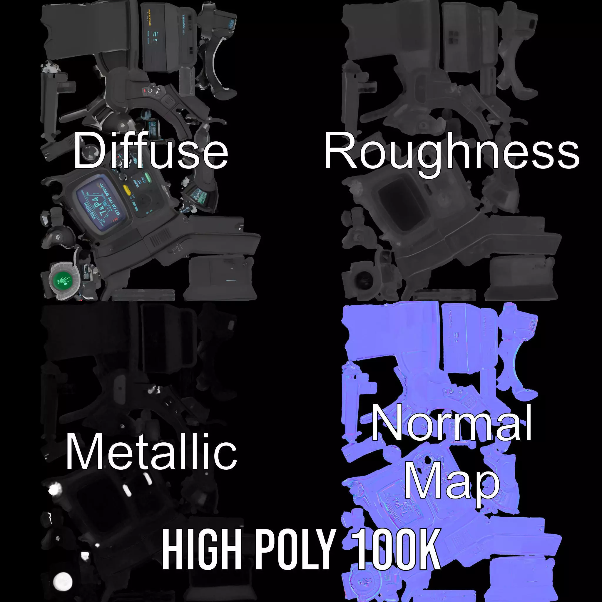 Retro Futuristic Device model pack Low-poly 3D model_3