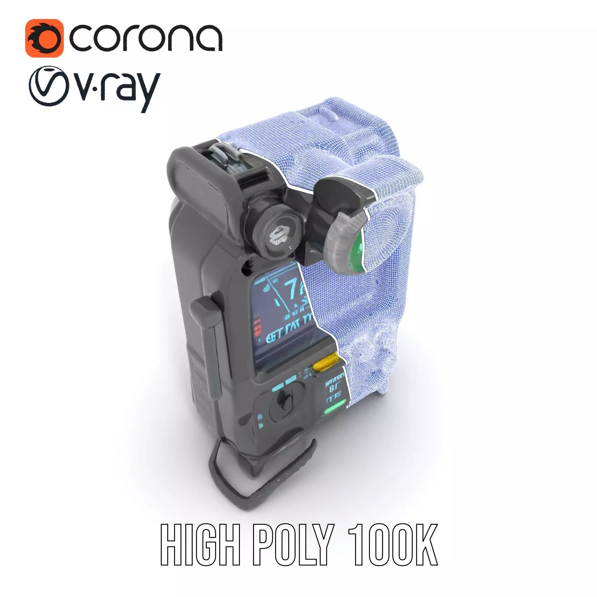 Retro Futuristic Device model pack Low-poly 3D model_32