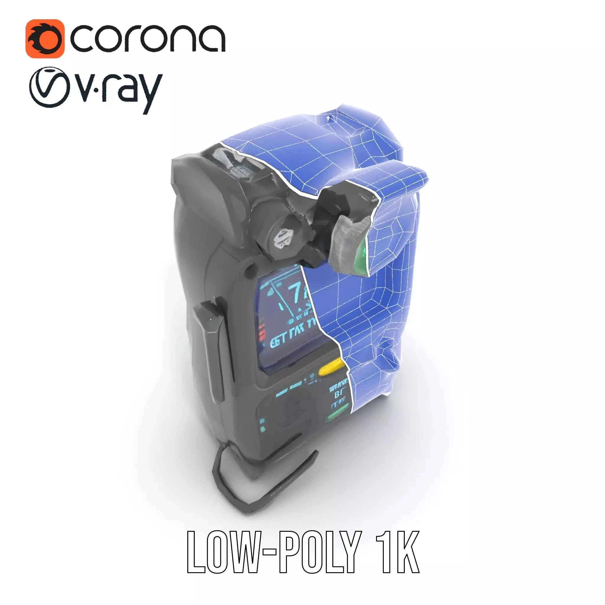 Retro Futuristic Device model pack Low-poly 3D model_14