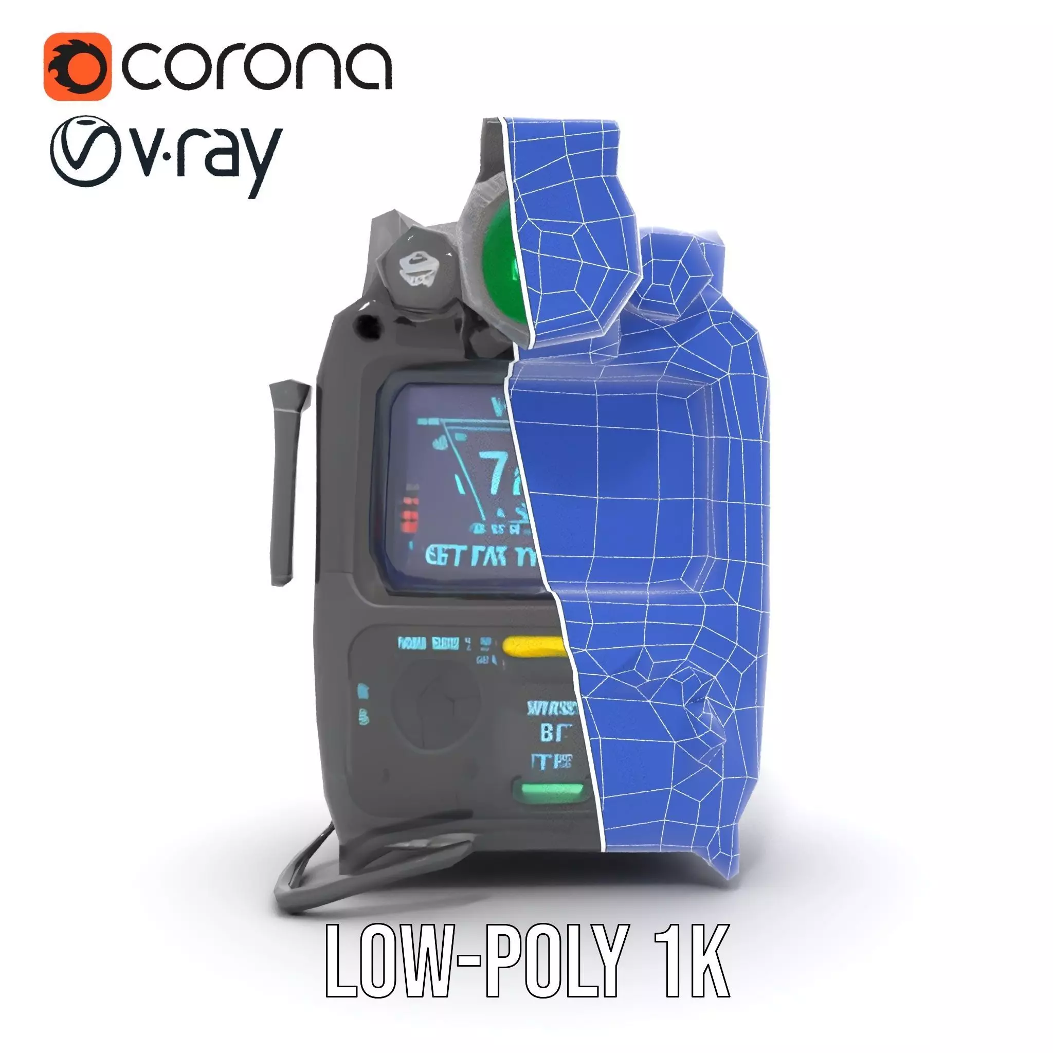 Retro Futuristic Device model pack Low-poly 3D model_19