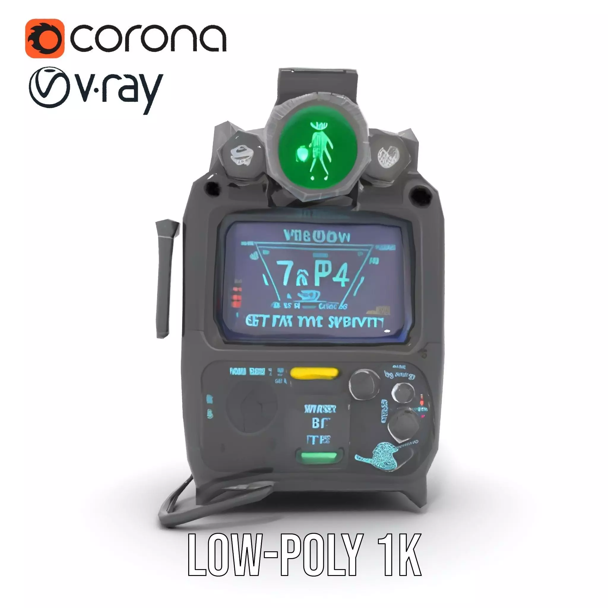 Retro Futuristic Device model pack Low-poly 3D model_31