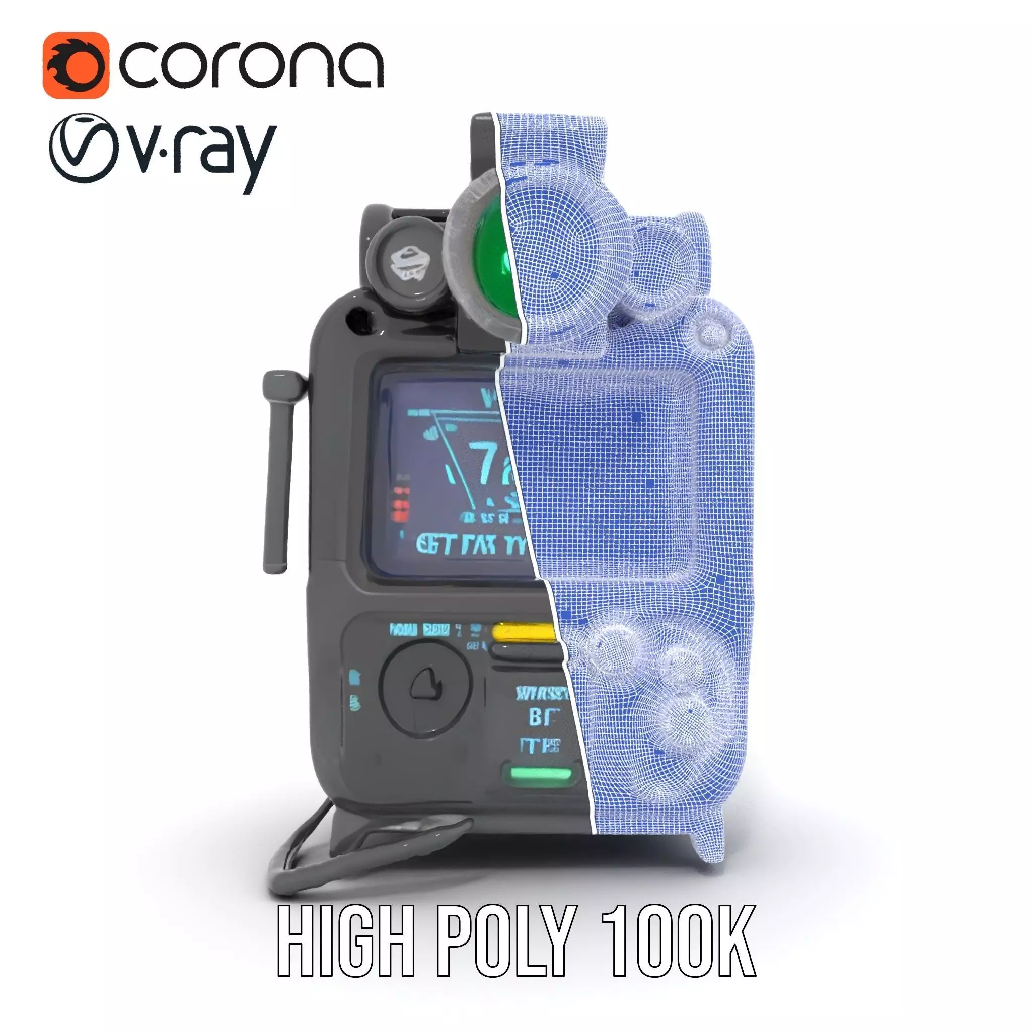 Retro Futuristic Device model pack Low-poly 3D model_33