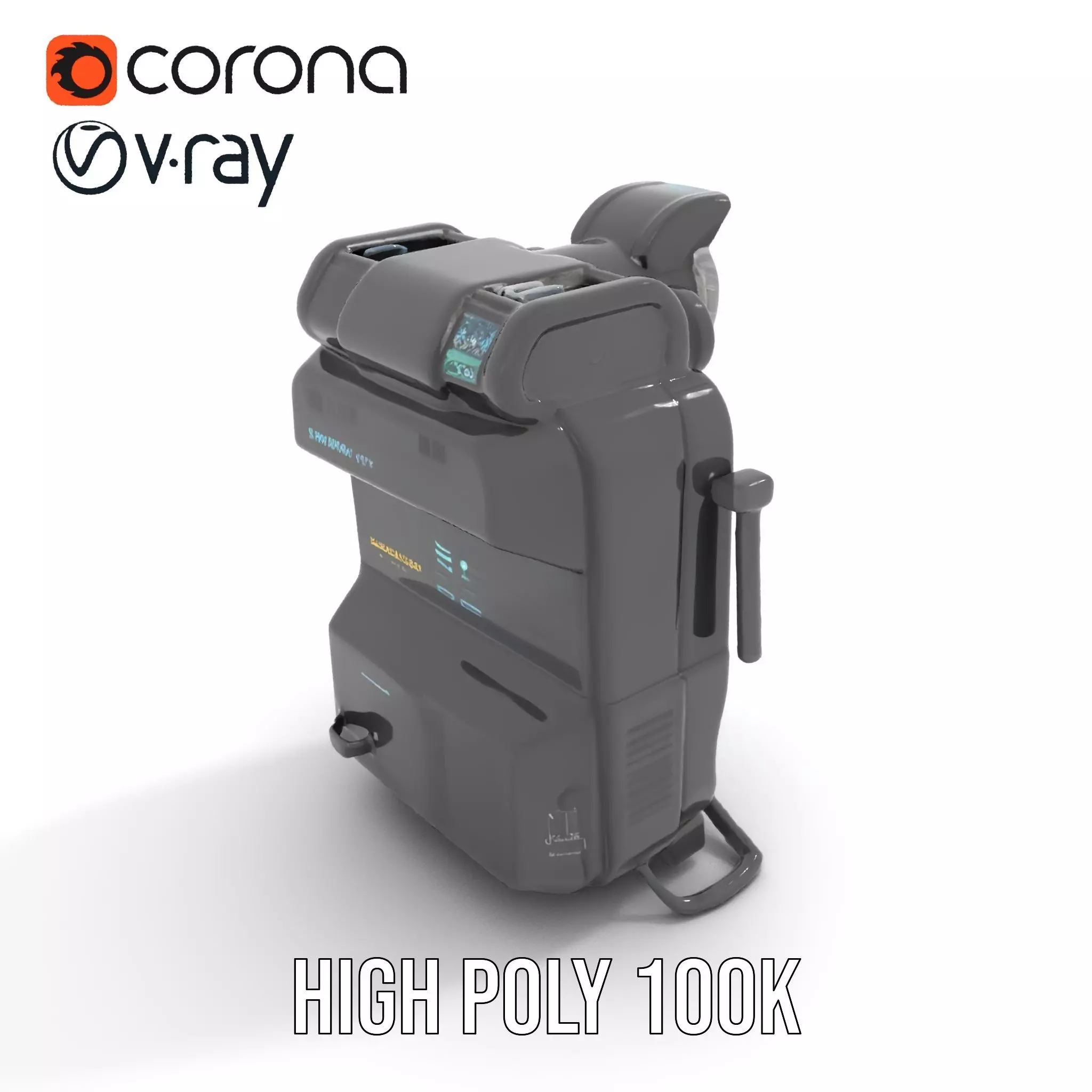 Retro Futuristic Device model pack Low-poly 3D model_26