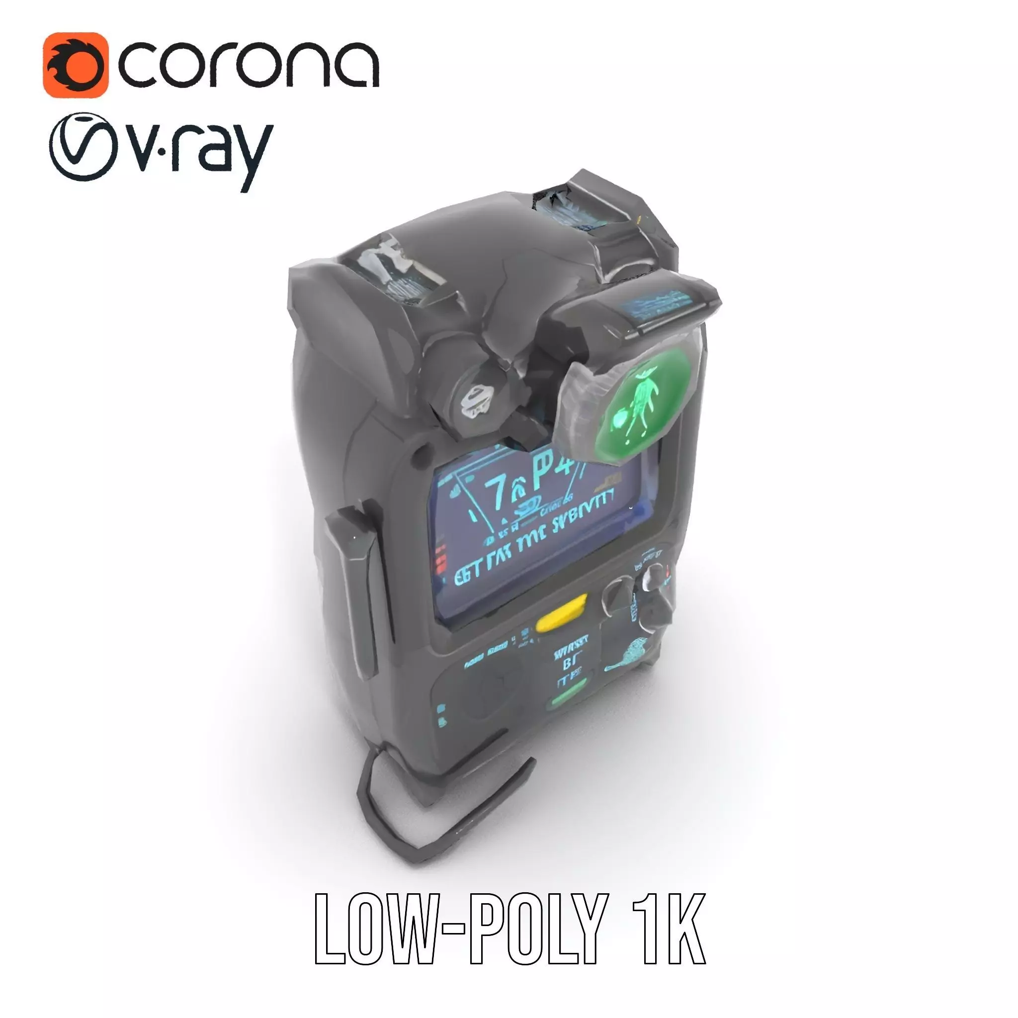 Retro Futuristic Device model pack Low-poly 3D model_7