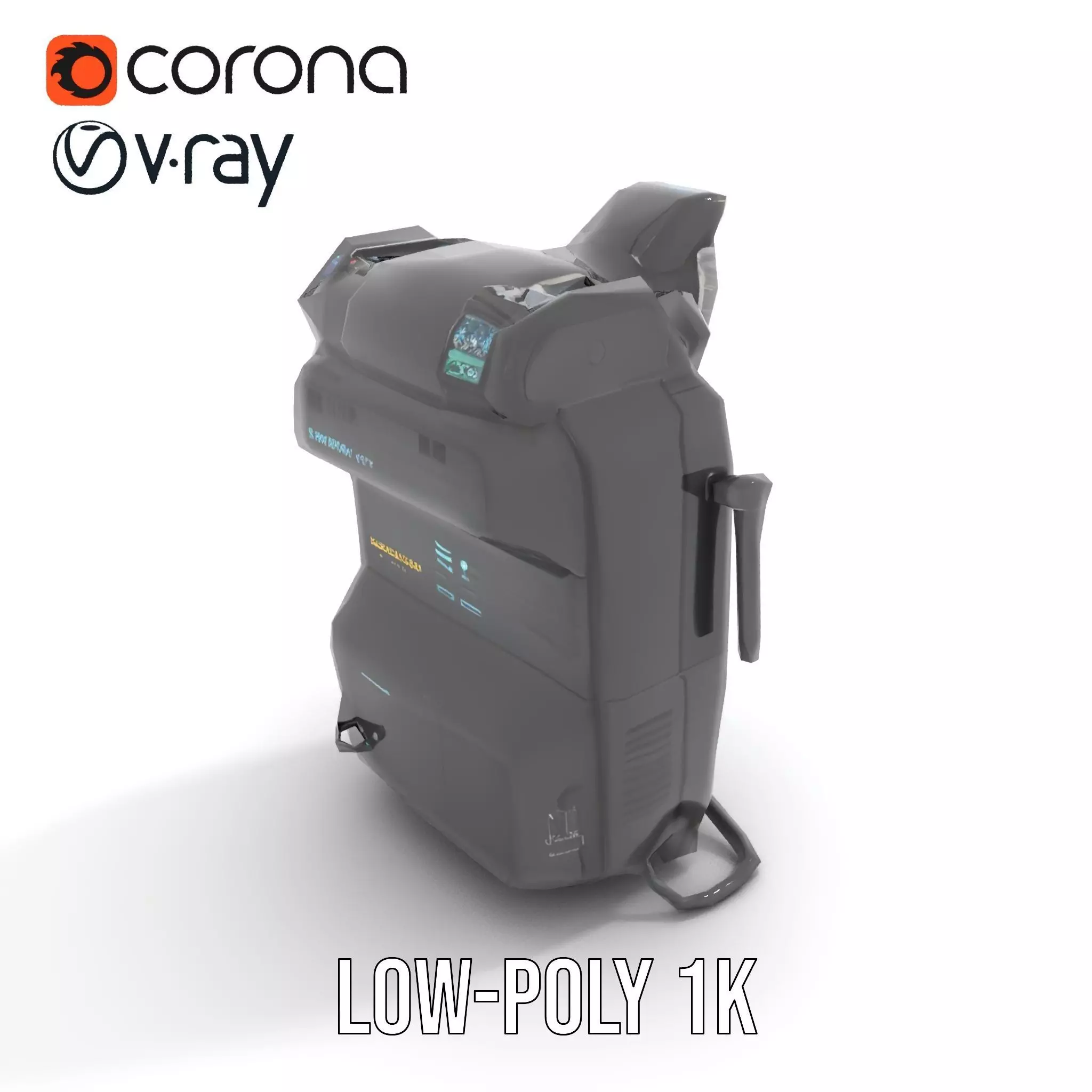 Retro Futuristic Device model pack Low-poly 3D model_22