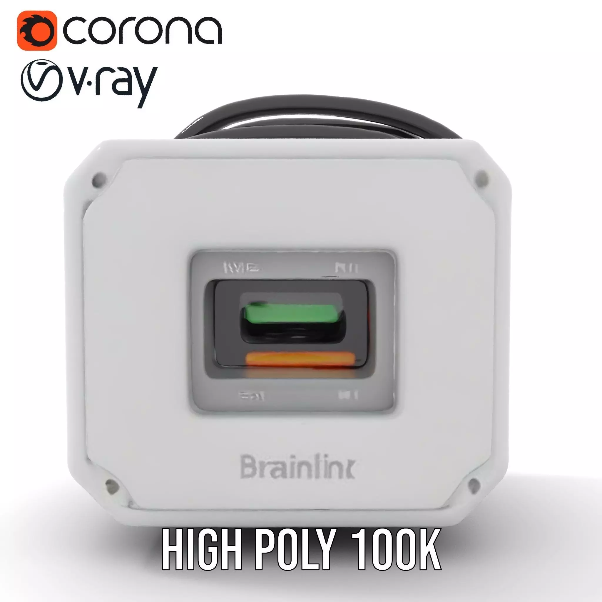 Futuristic Sensor Device Model Pack Low-poly 3D model_17