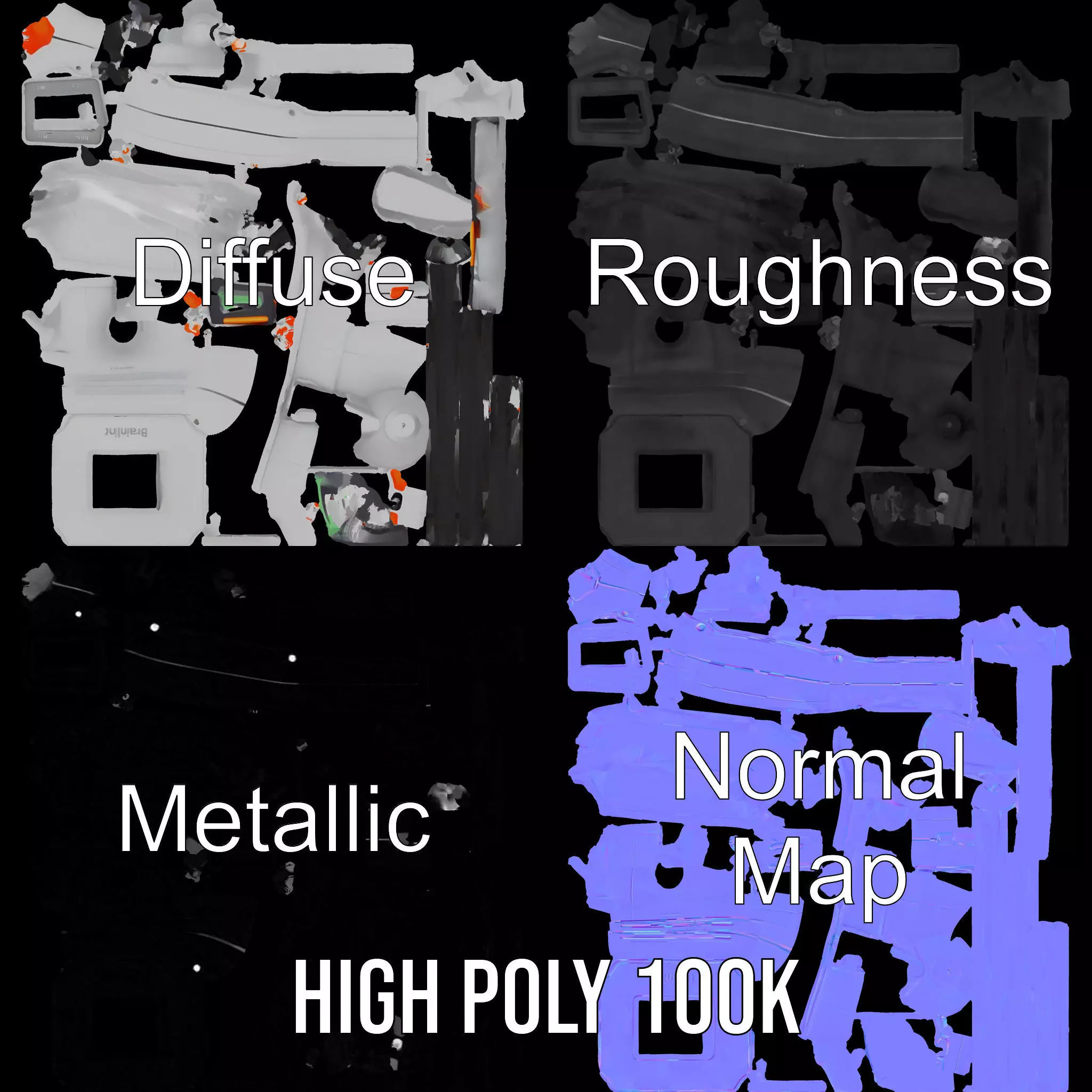 Futuristic Sensor Device Model Pack Low-poly 3D model_3