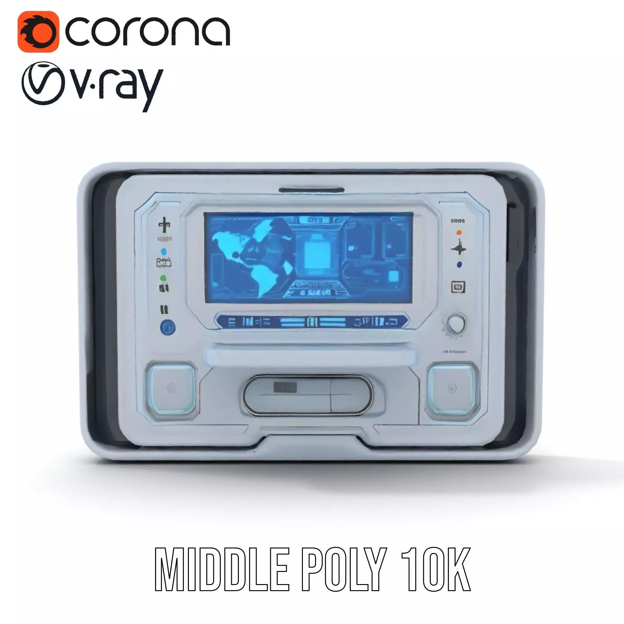 Futuristic Control Panel with Interactive Display model pack Low-poly 3D model_18