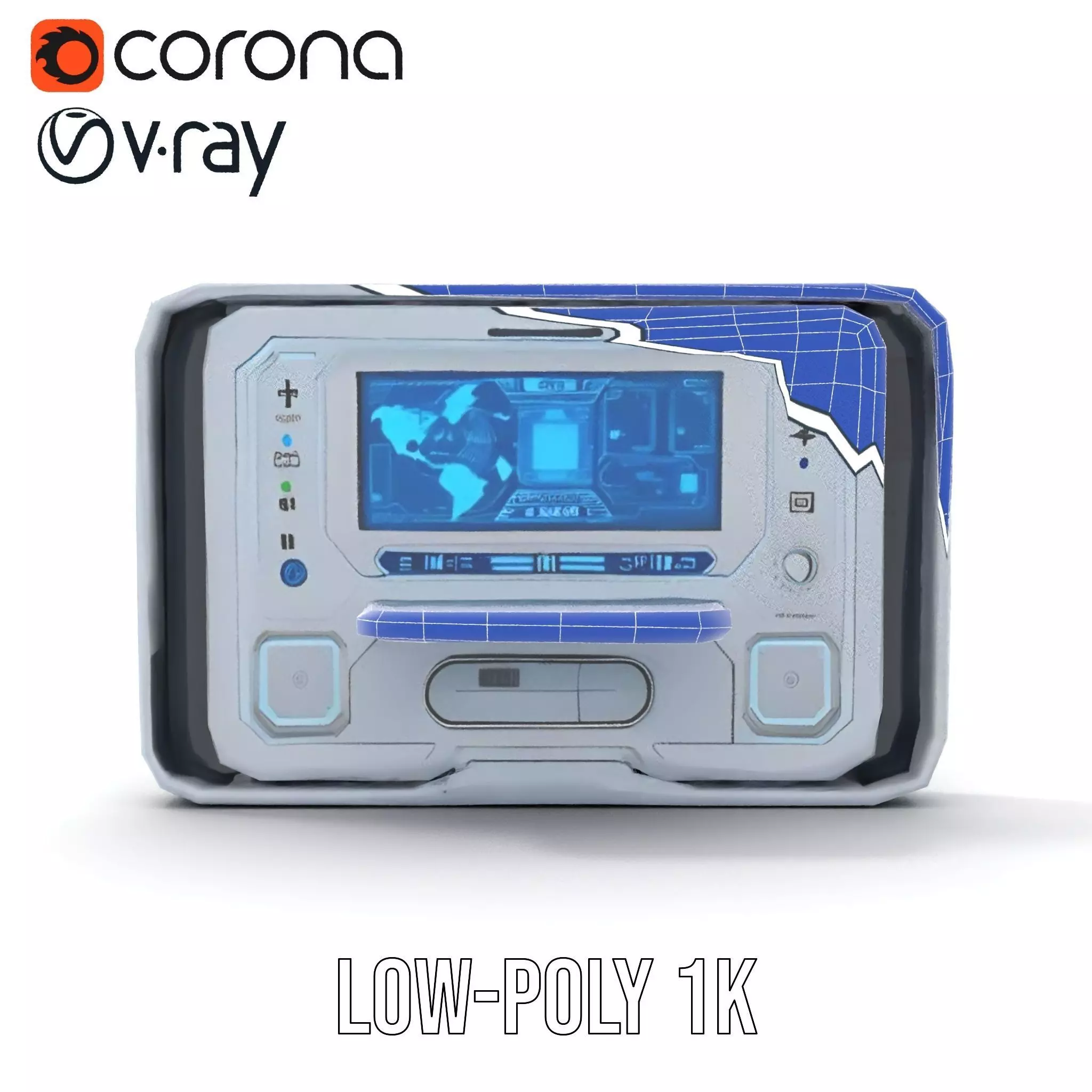 Futuristic Control Panel with Interactive Display model pack Low-poly 3D model_14