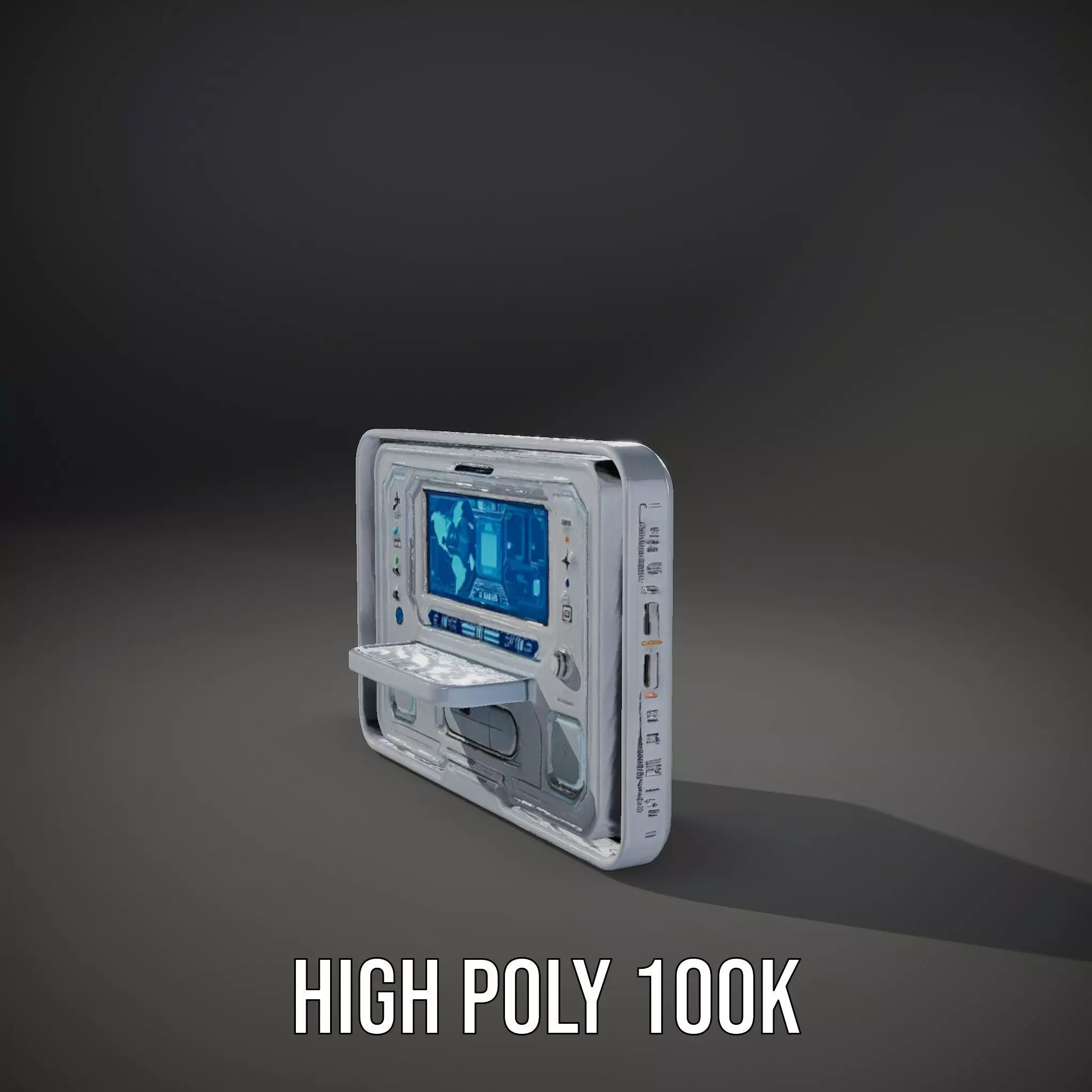 Futuristic Control Panel with Interactive Display model pack Low-poly 3D model_8