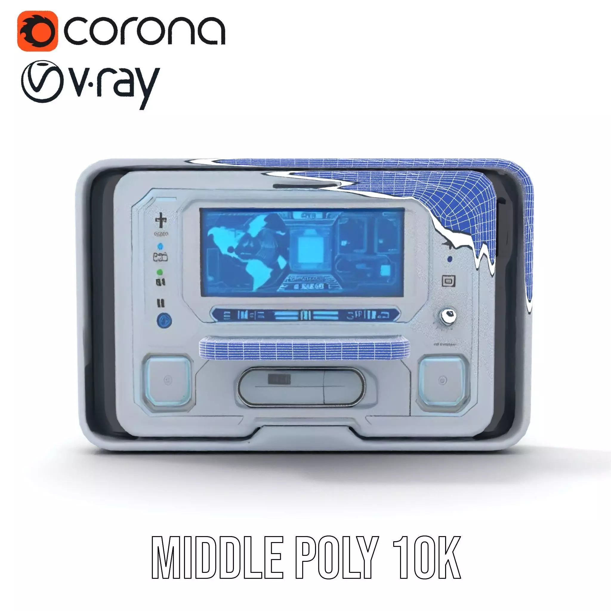 Futuristic Control Panel with Interactive Display model pack Low-poly 3D model_24