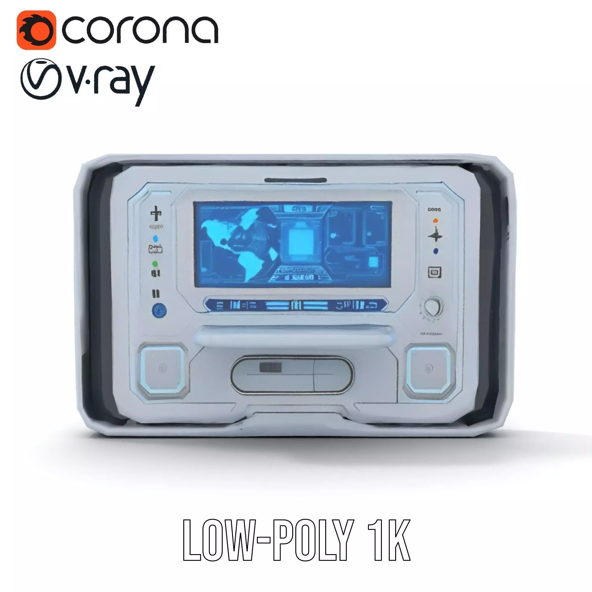 Futuristic Control Panel with Interactive Display model pack Low-poly 3D model_25