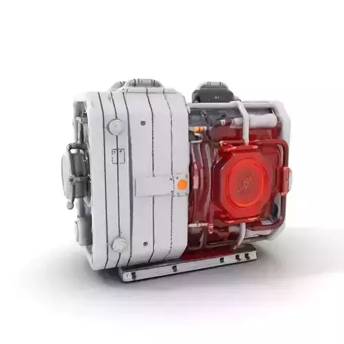 Futuristic Generator Model Pack with Detailed Machinery Elements Low-poly 3D model