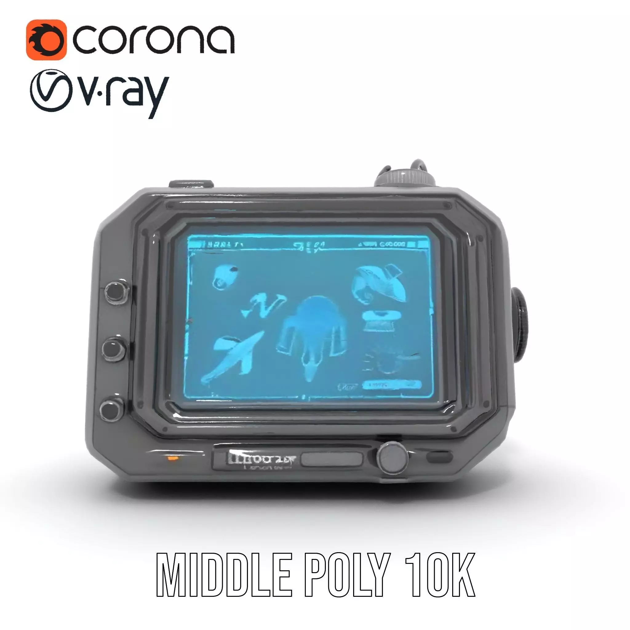 Futuristic Handheld Device Model Pack Low-poly 3D model_21