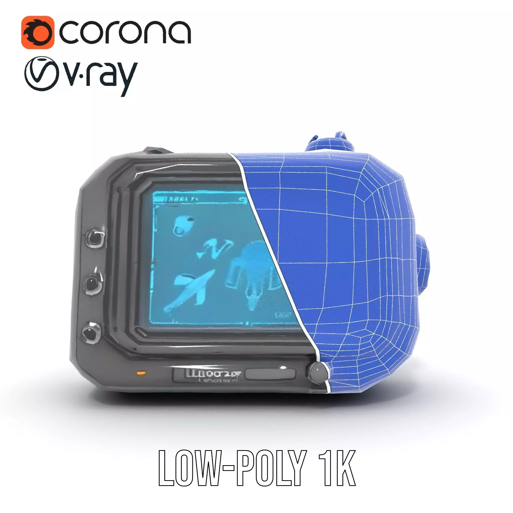 Futuristic Handheld Device Model Pack Low-poly 3D model_16