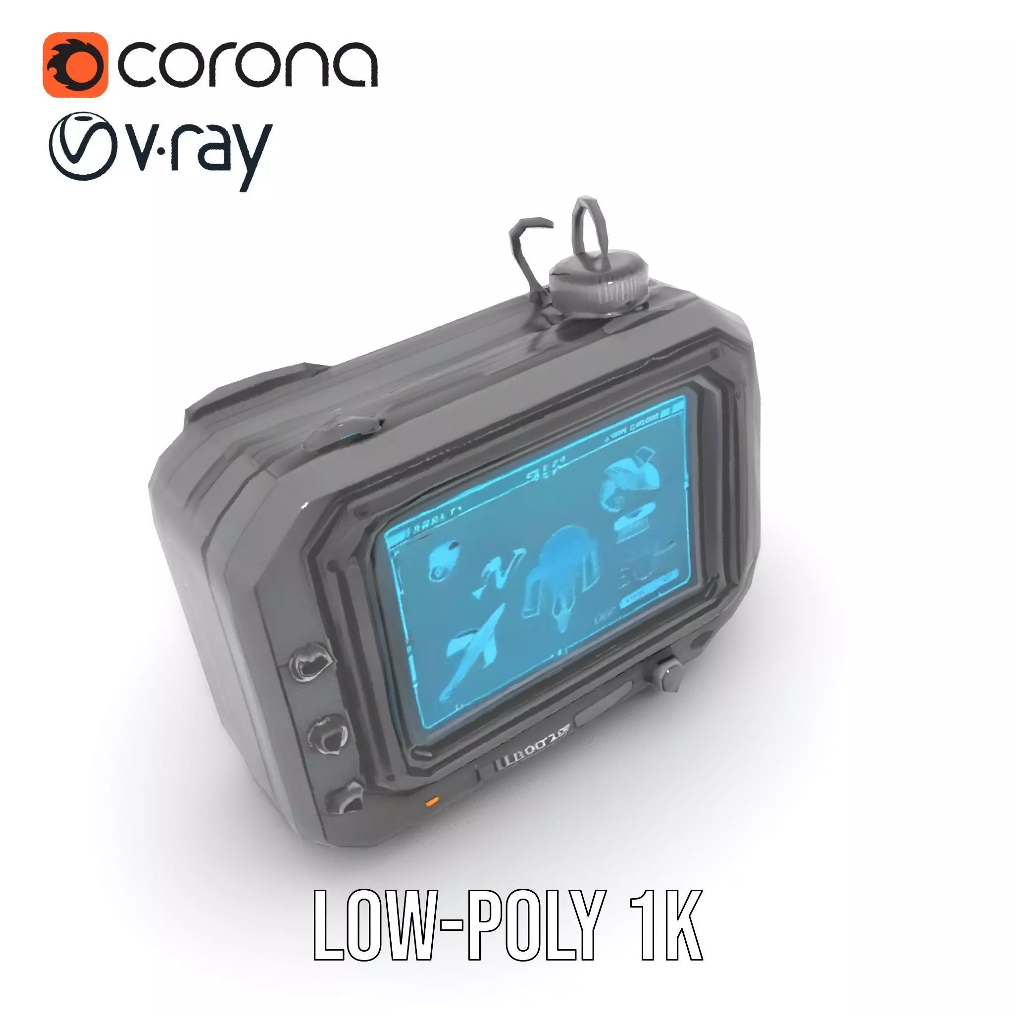 Futuristic Handheld Device Model Pack Low-poly 3D model_8