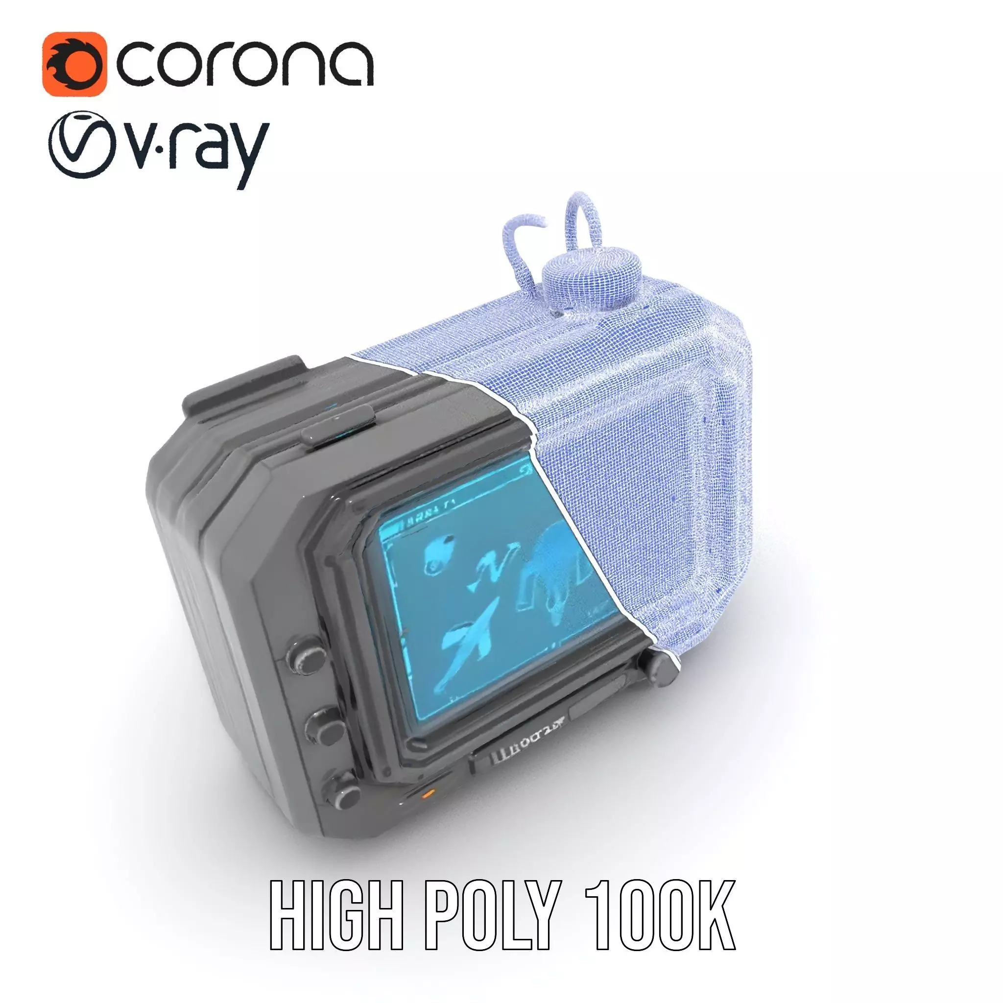 Futuristic Handheld Device Model Pack Low-poly 3D model_32