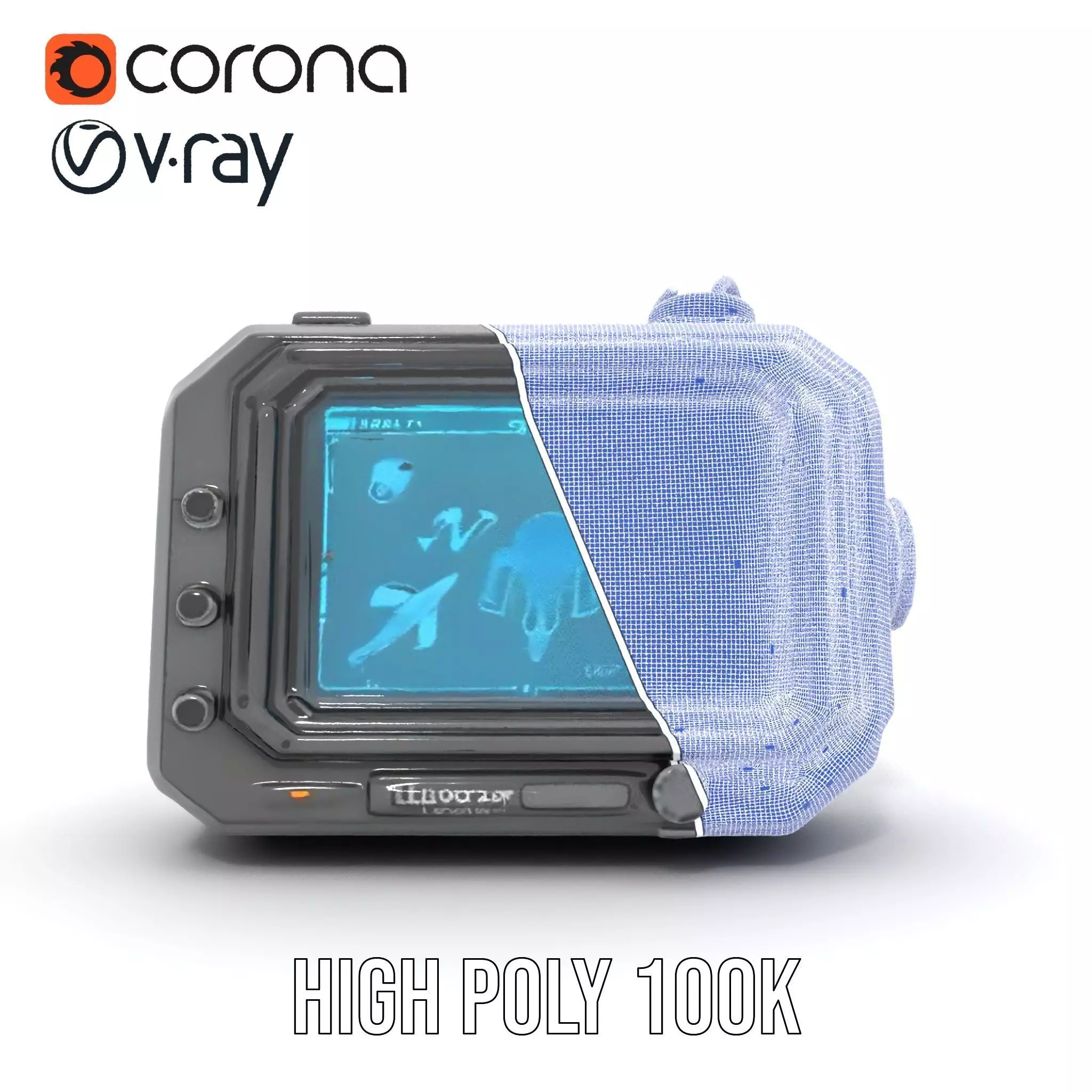 Futuristic Handheld Device Model Pack Low-poly 3D model_34