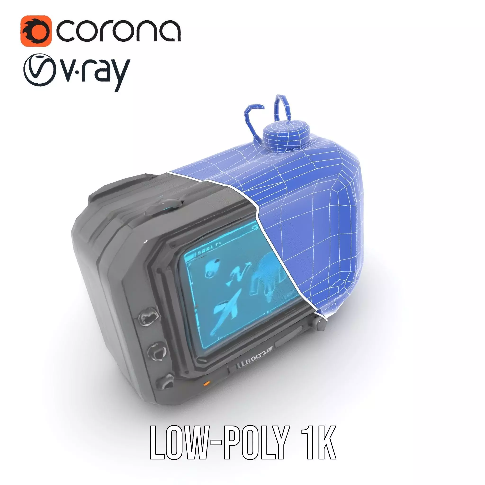 Futuristic Handheld Device Model Pack Low-poly 3D model_13