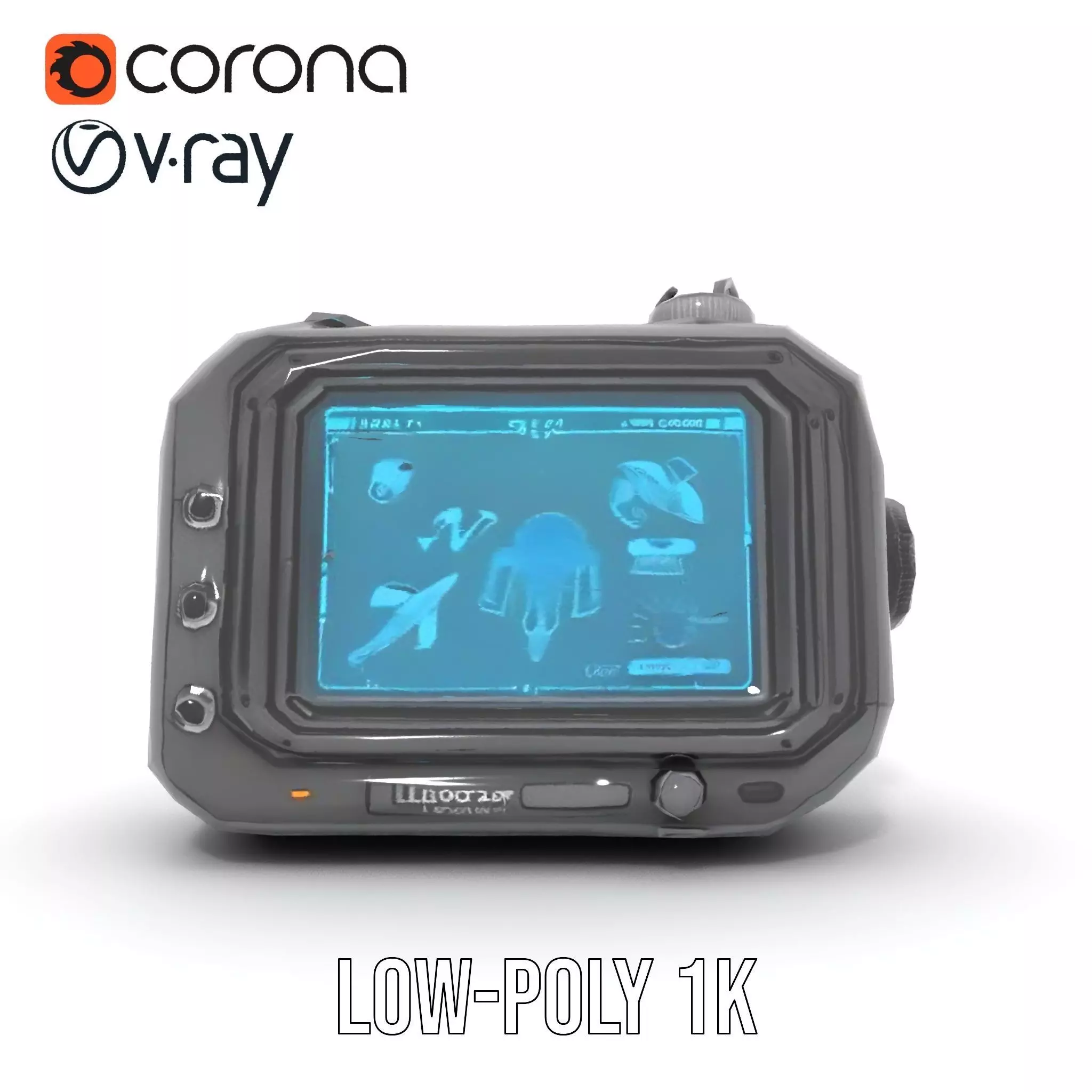 Futuristic Handheld Device Model Pack Low-poly 3D model_30