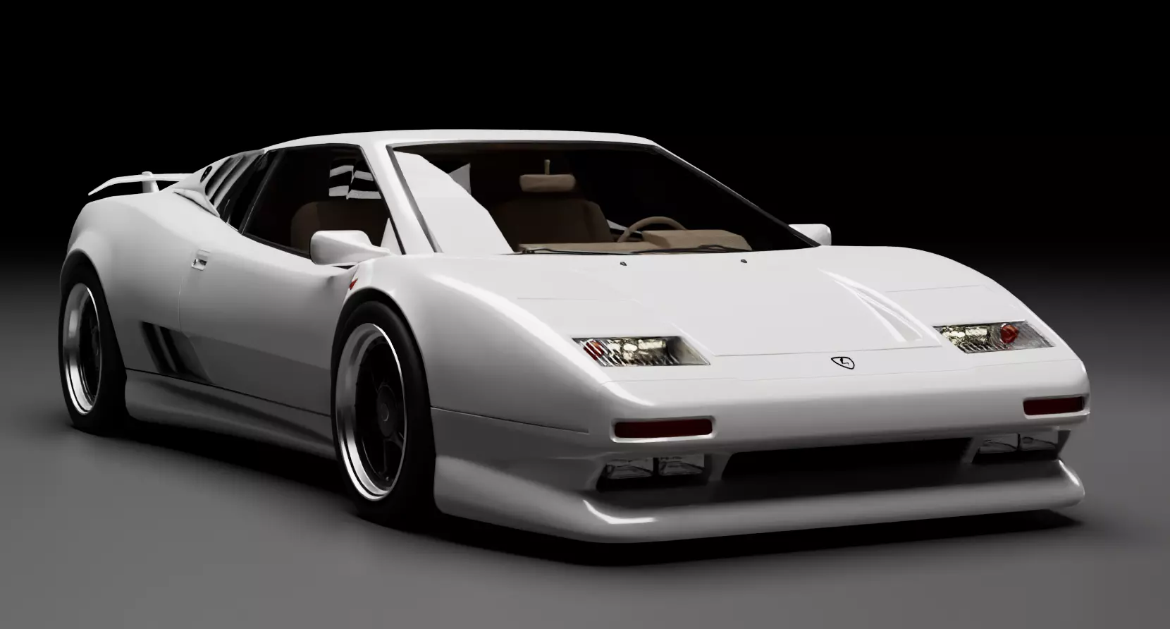 Early 90s supercar Low-poly 3D model