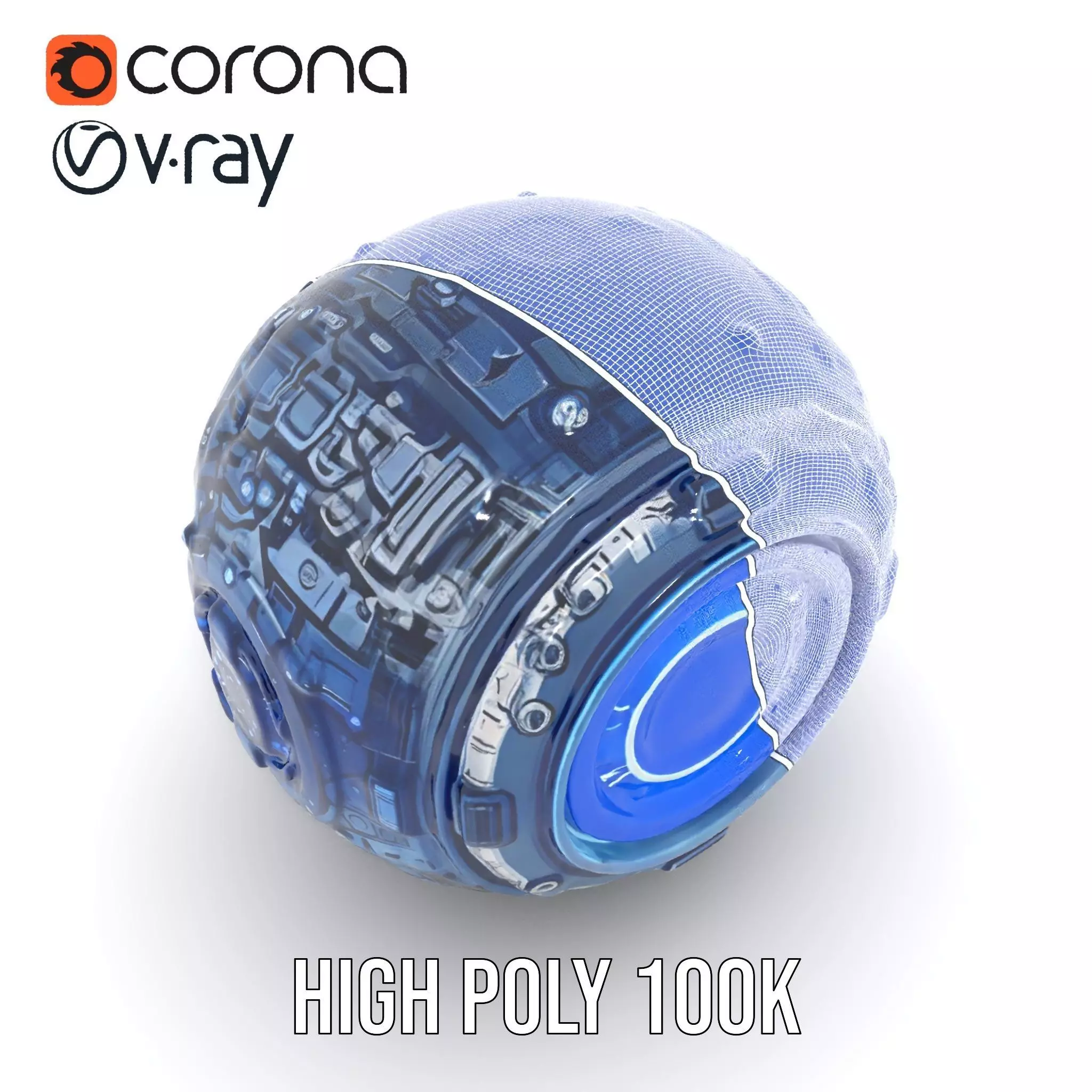 Futuristic Energy Sphere Model Pack Low-poly 3D model_34