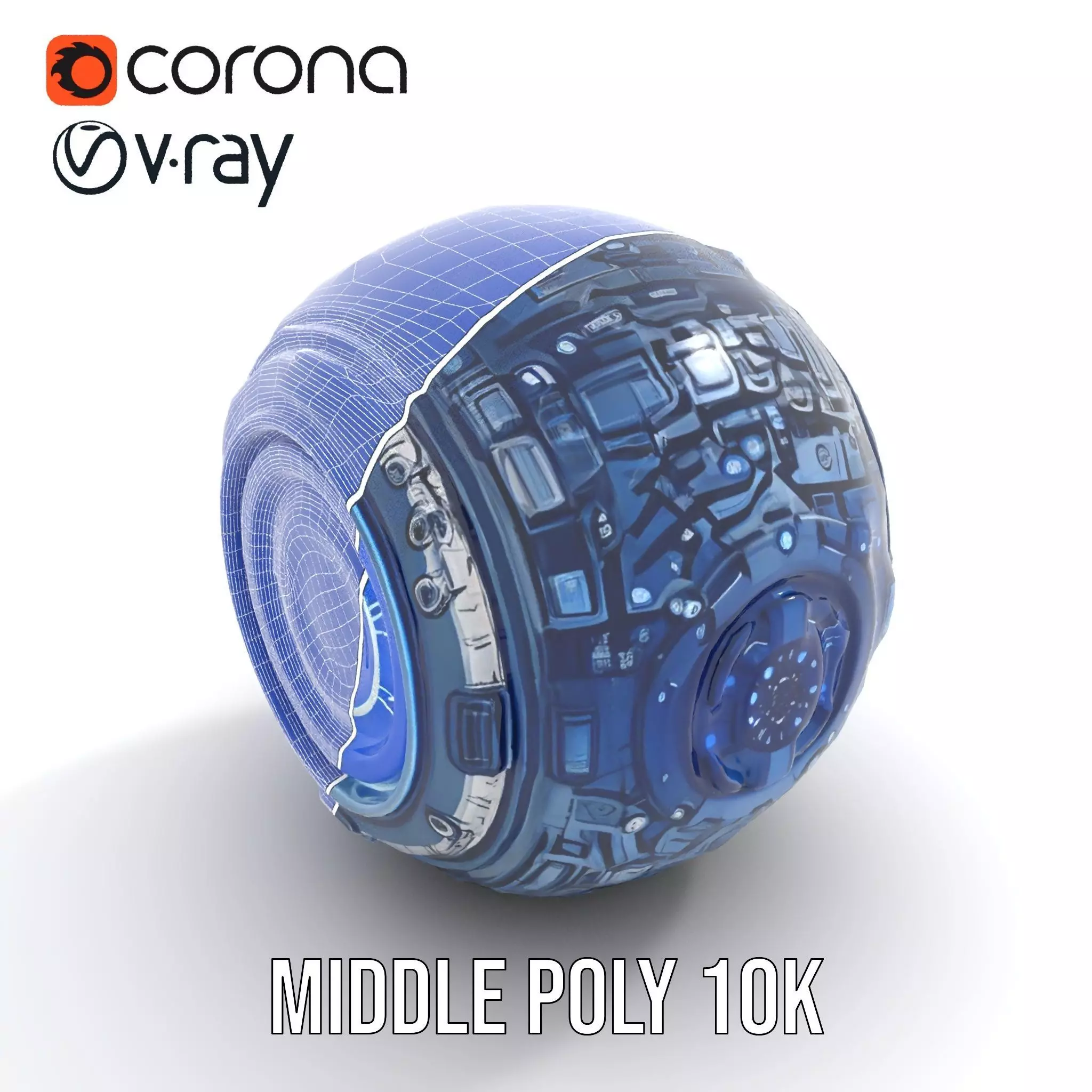 Futuristic Energy Sphere Model Pack Low-poly 3D model_18