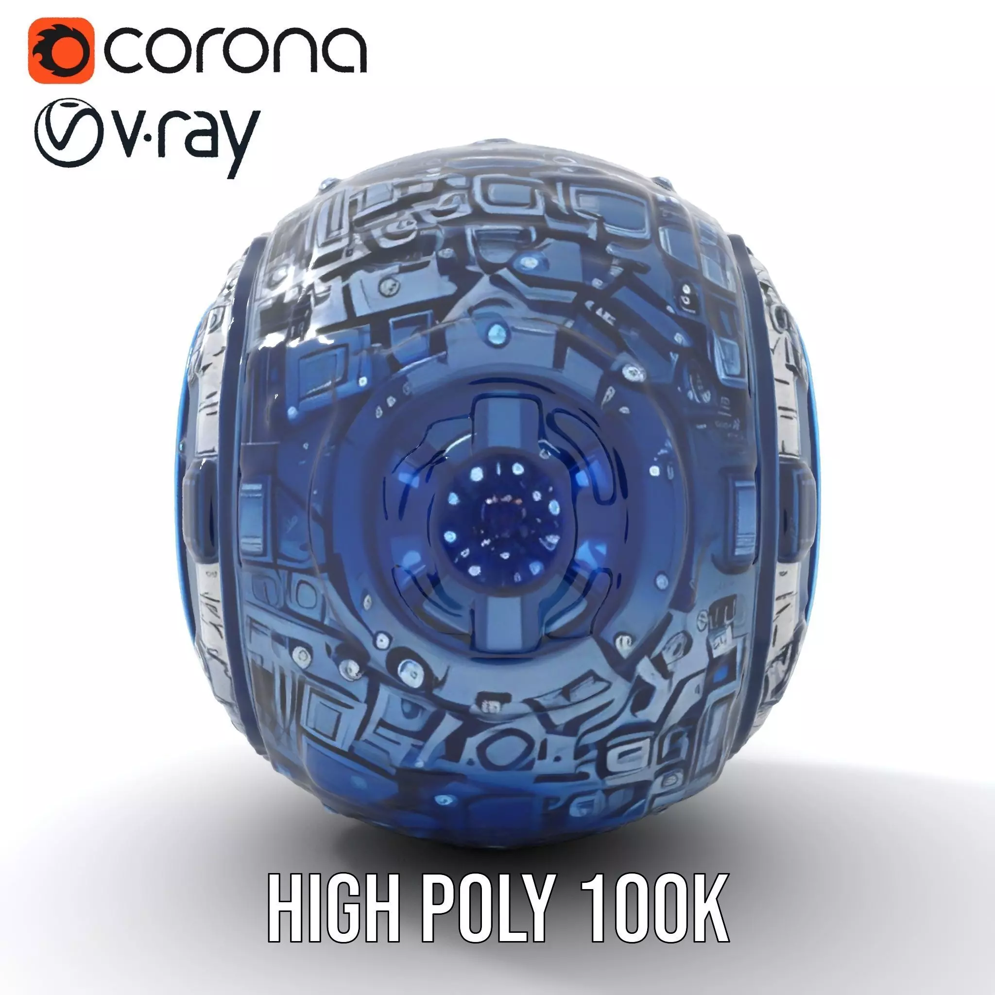 Futuristic Energy Sphere Model Pack Low-poly 3D model_20