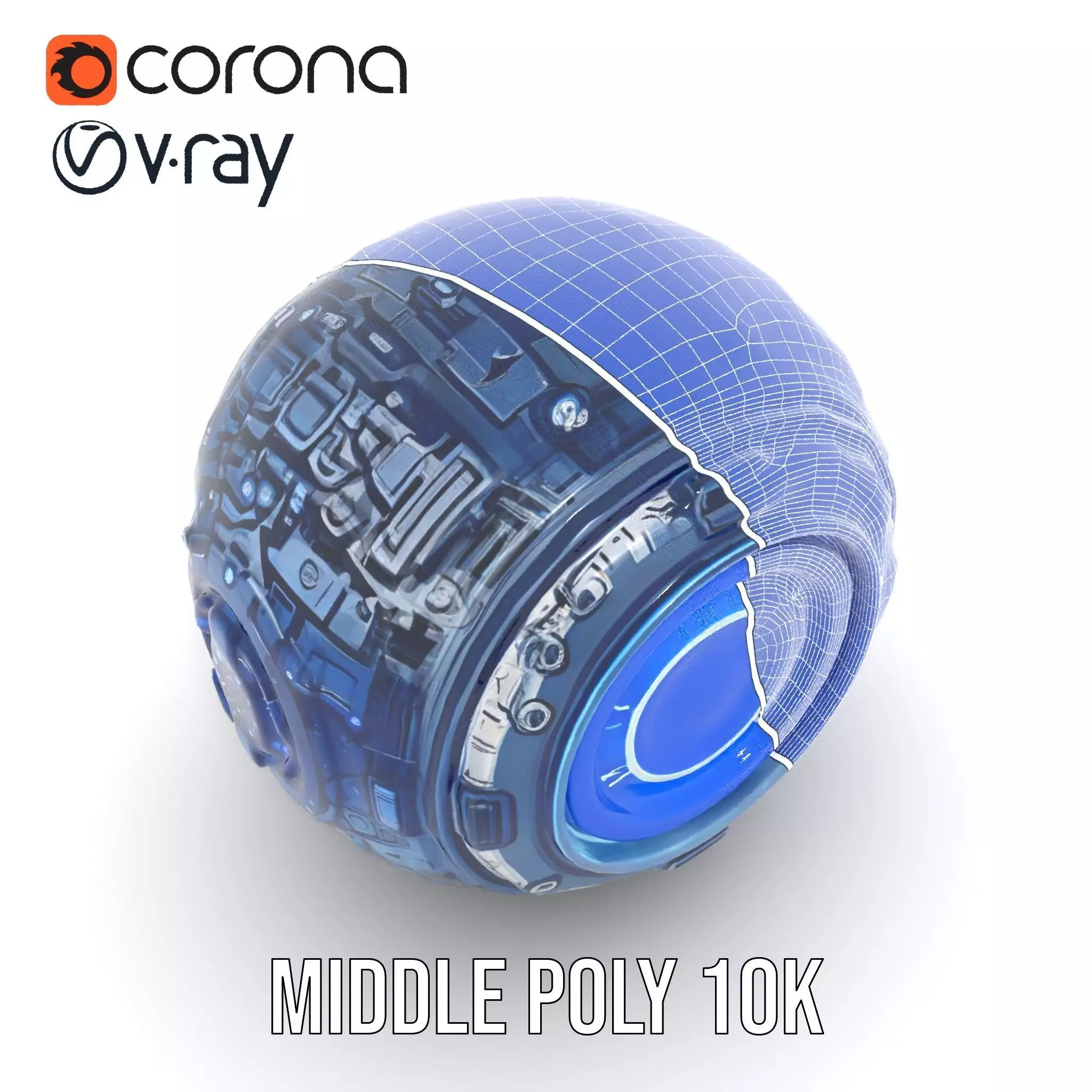 Futuristic Energy Sphere Model Pack Low-poly 3D model_23