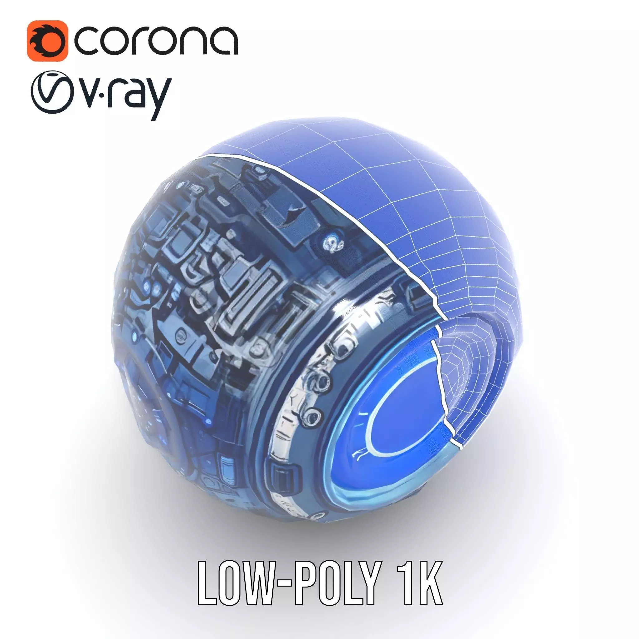 Futuristic Energy Sphere Model Pack Low-poly 3D model_24