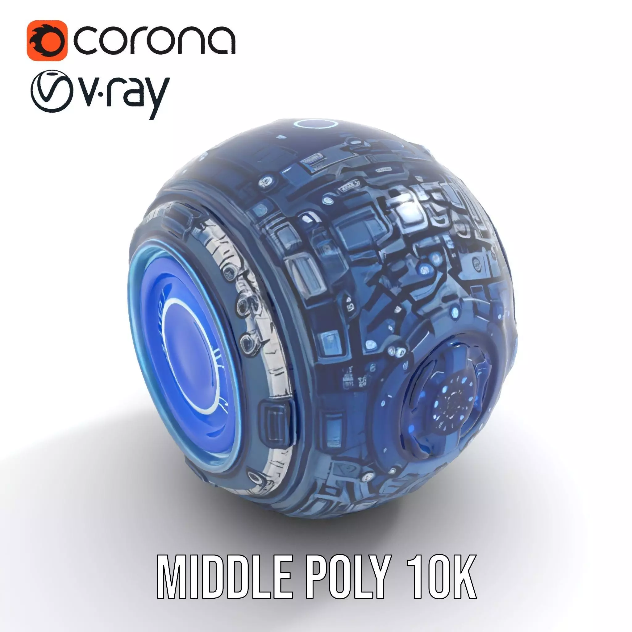 Futuristic Energy Sphere Model Pack Low-poly 3D model_11