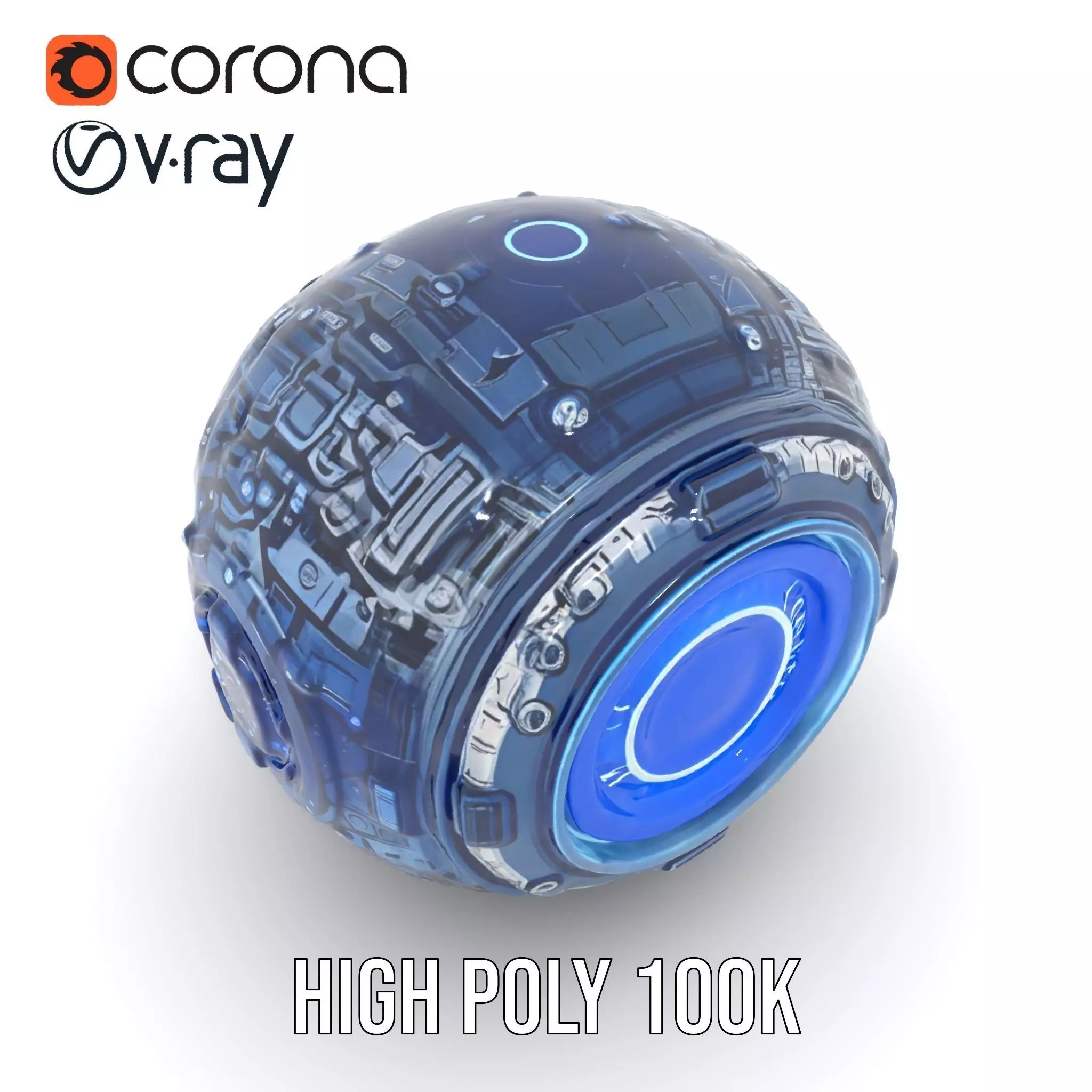 Futuristic Energy Sphere Model Pack Low-poly 3D model_28