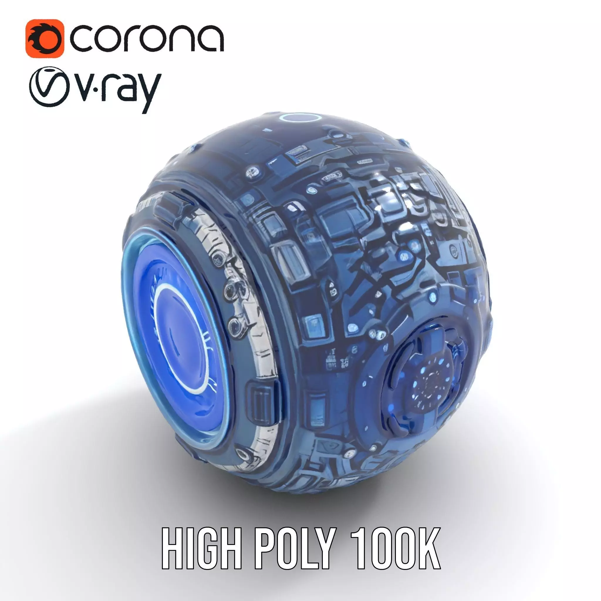Futuristic Energy Sphere Model Pack Low-poly 3D model_15
