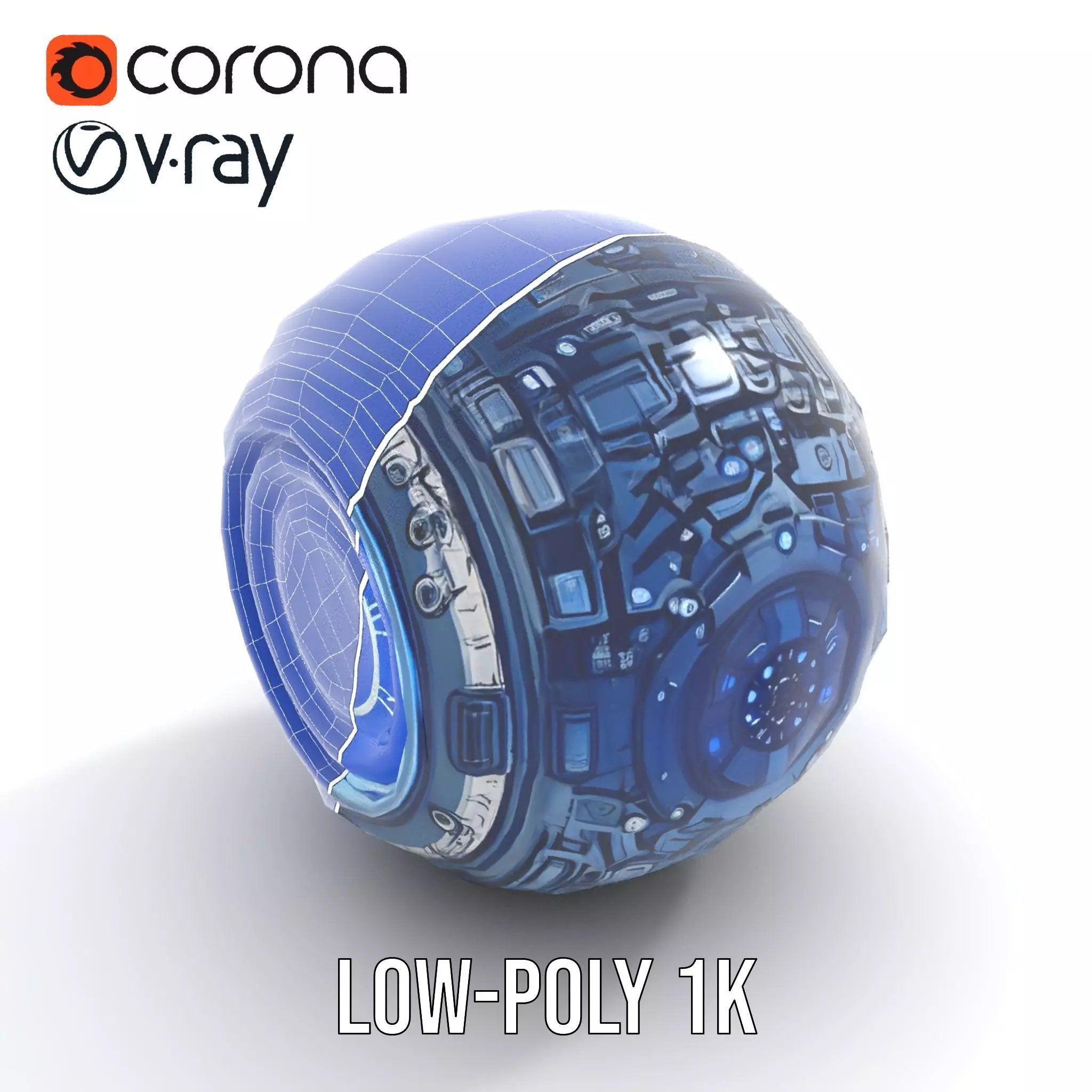 Futuristic Energy Sphere Model Pack Low-poly 3D model_9
