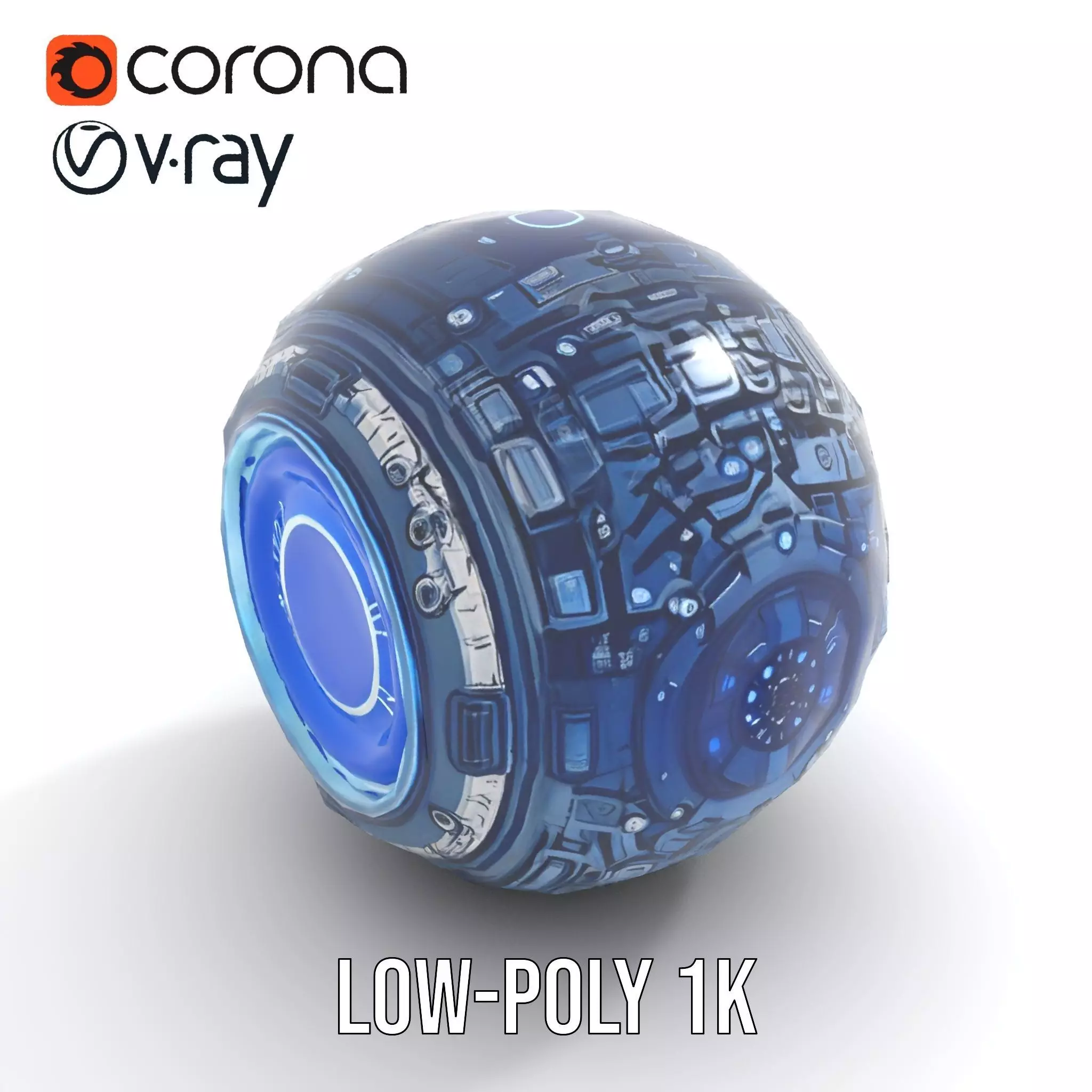Futuristic Energy Sphere Model Pack Low-poly 3D model_14