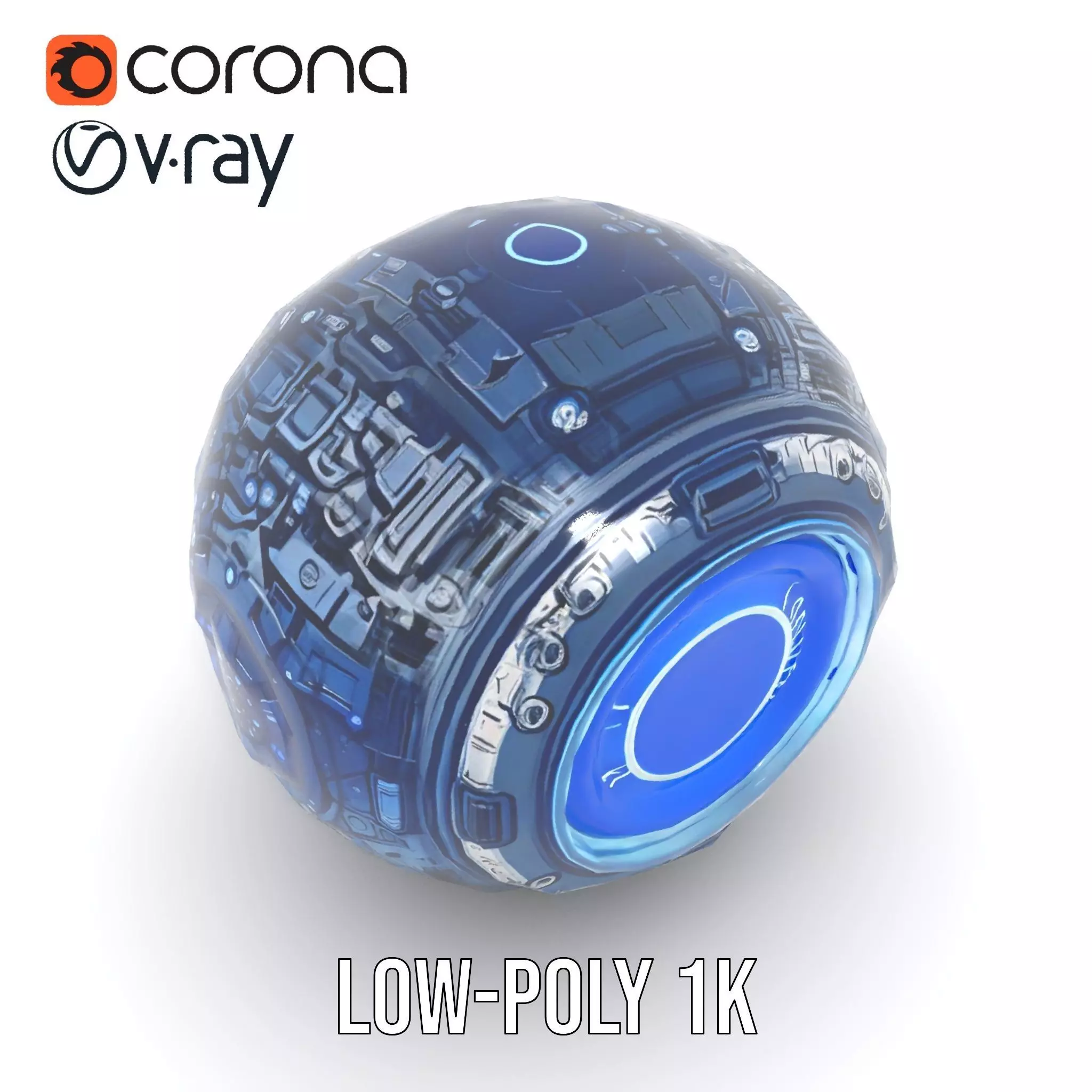 Futuristic Energy Sphere Model Pack Low-poly 3D model_22