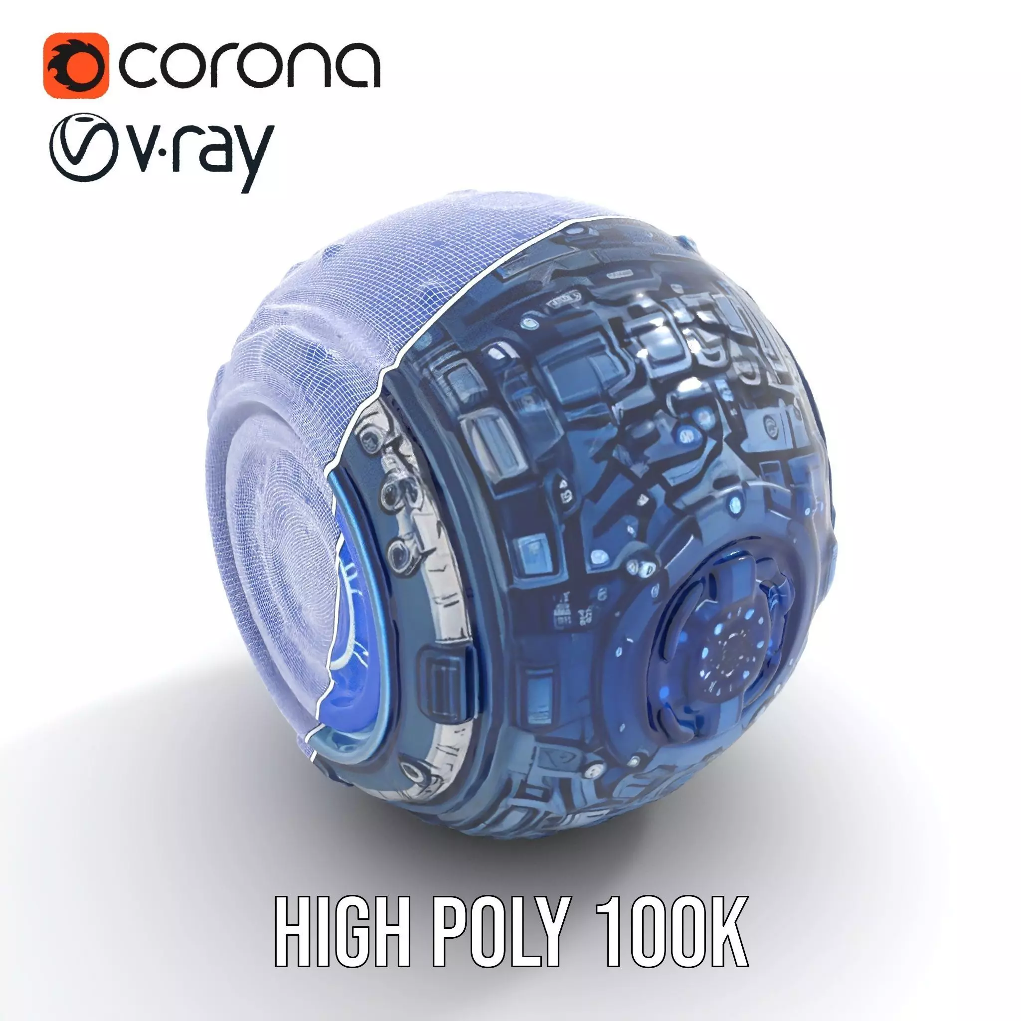 Futuristic Energy Sphere Model Pack Low-poly 3D model_31